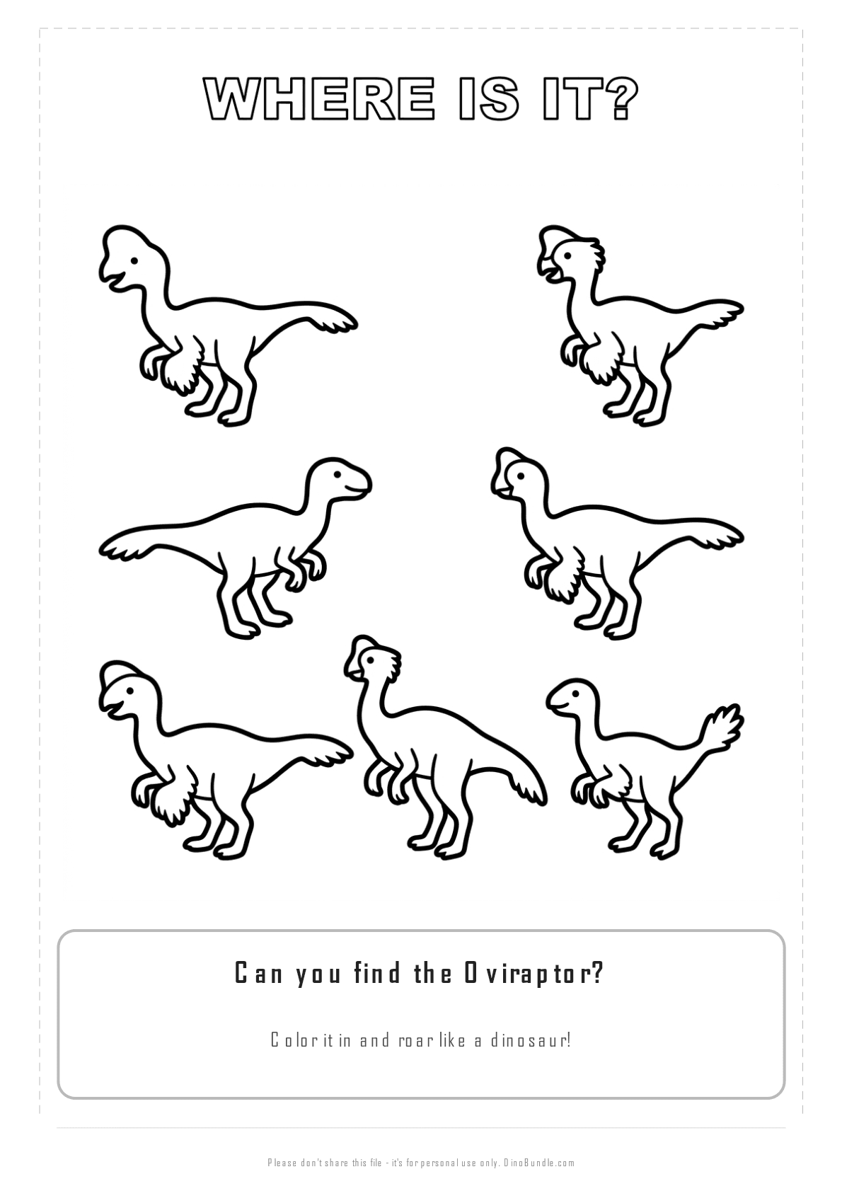 Oviraptor printable page 3
