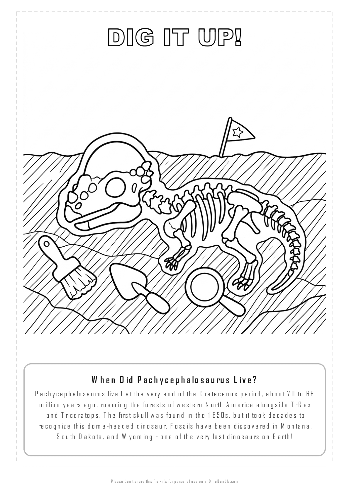 Pachycephalosaurus printable page 6
