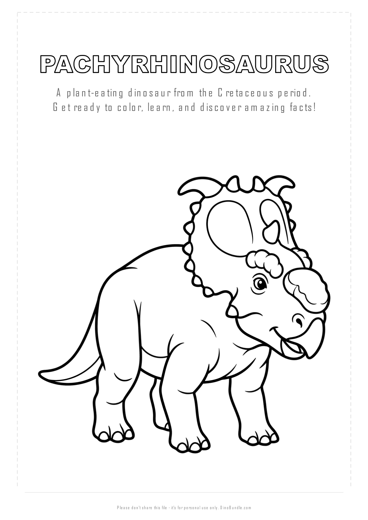 Pachyrhinosaurus printable page 1
