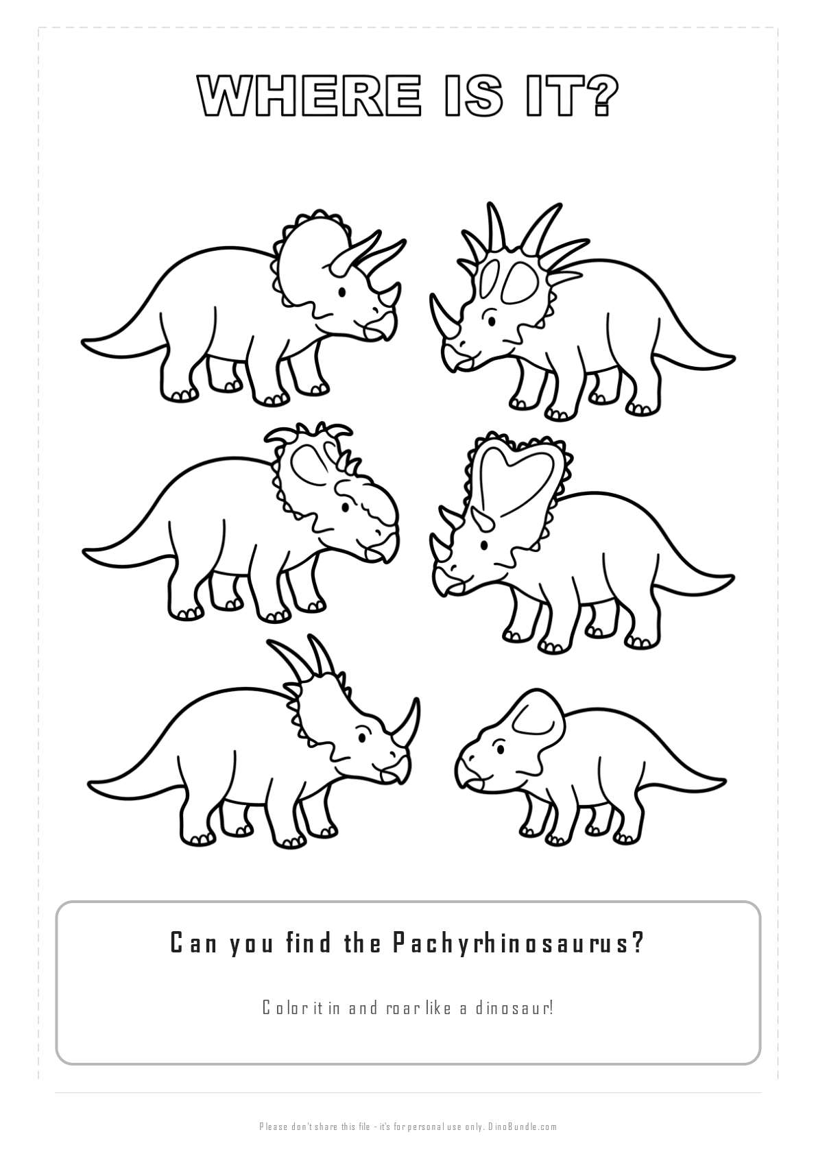 Pachyrhinosaurus printable page 3