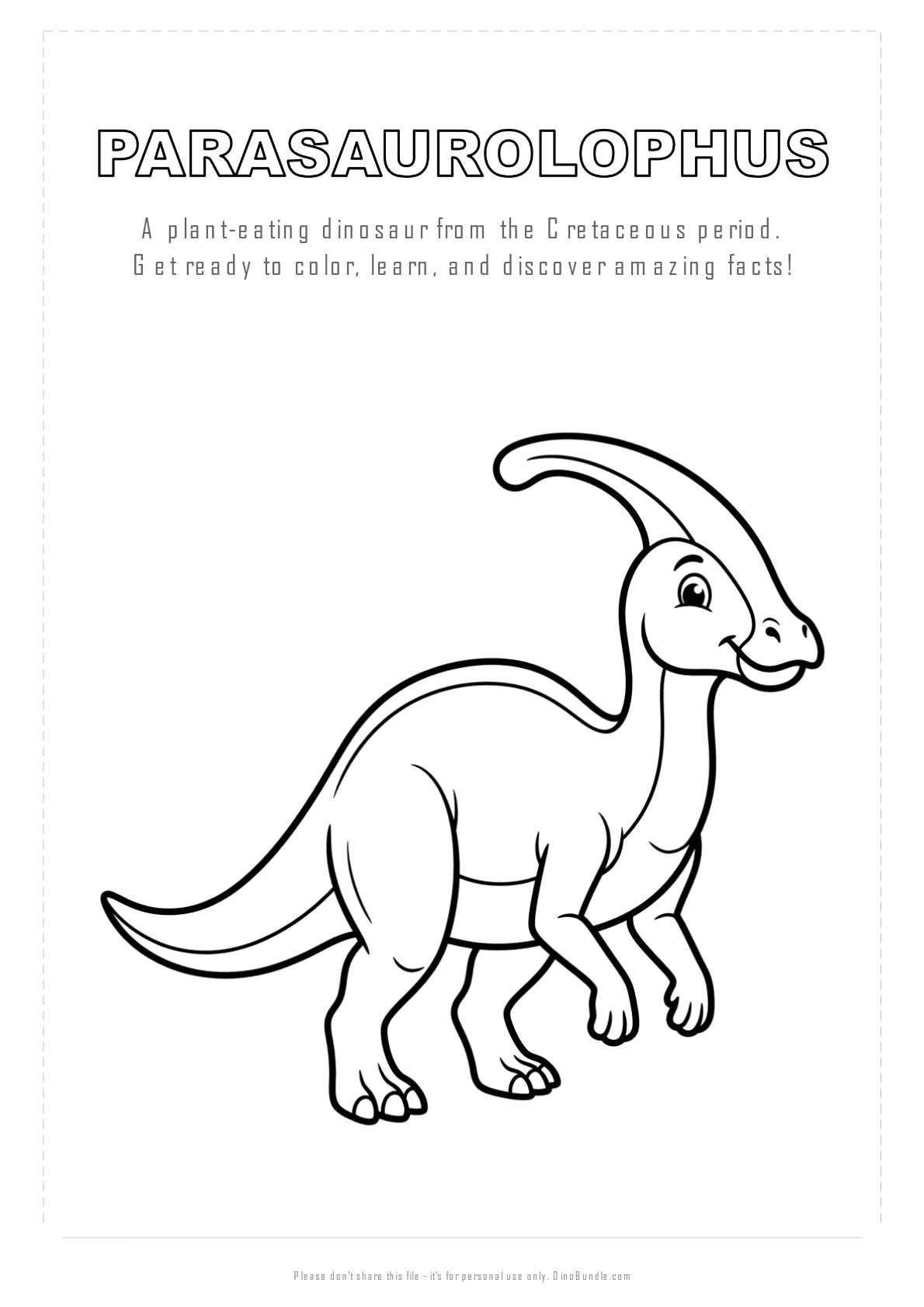 Parasaurolophus printable page 1