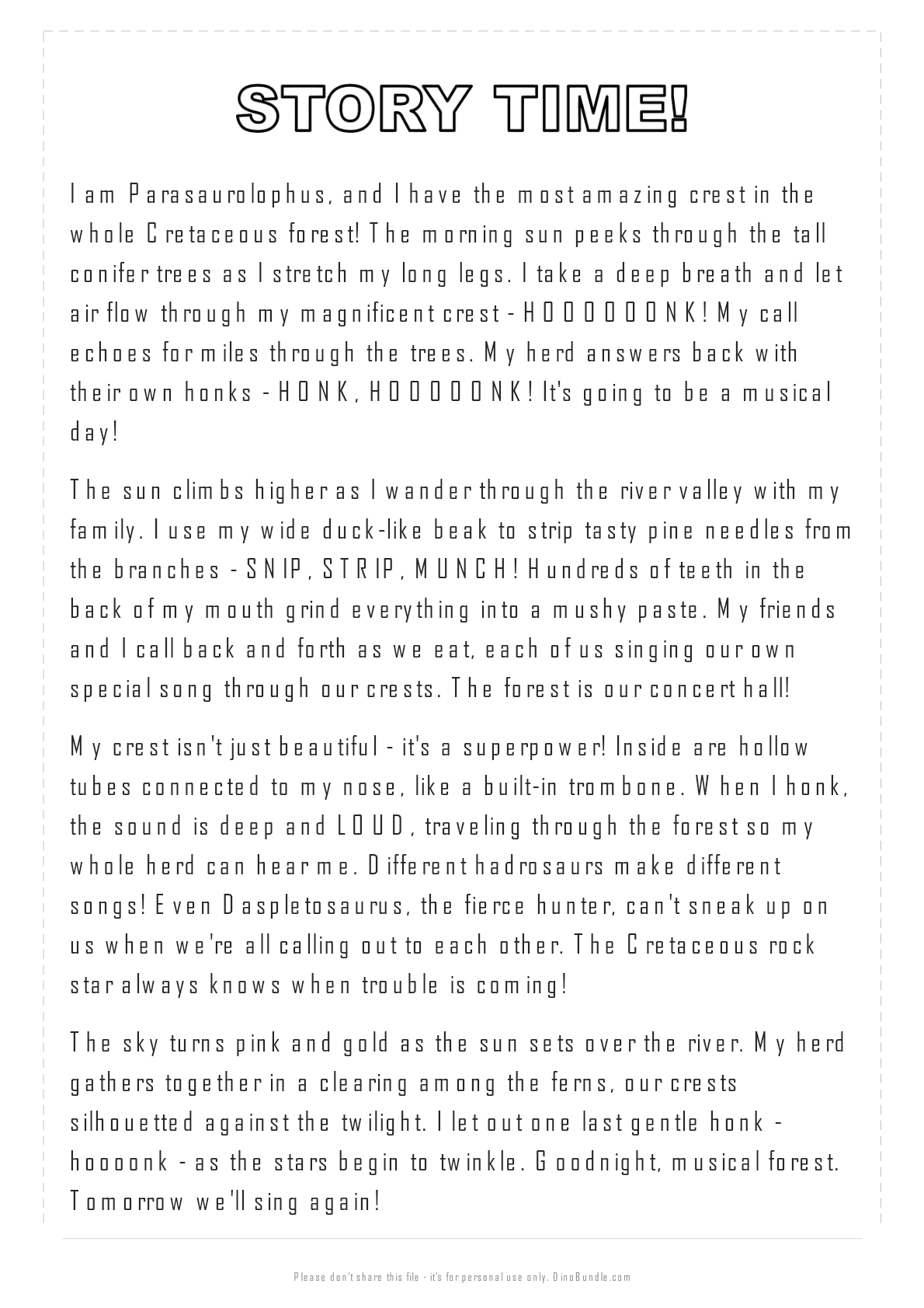 Parasaurolophus printable page 4