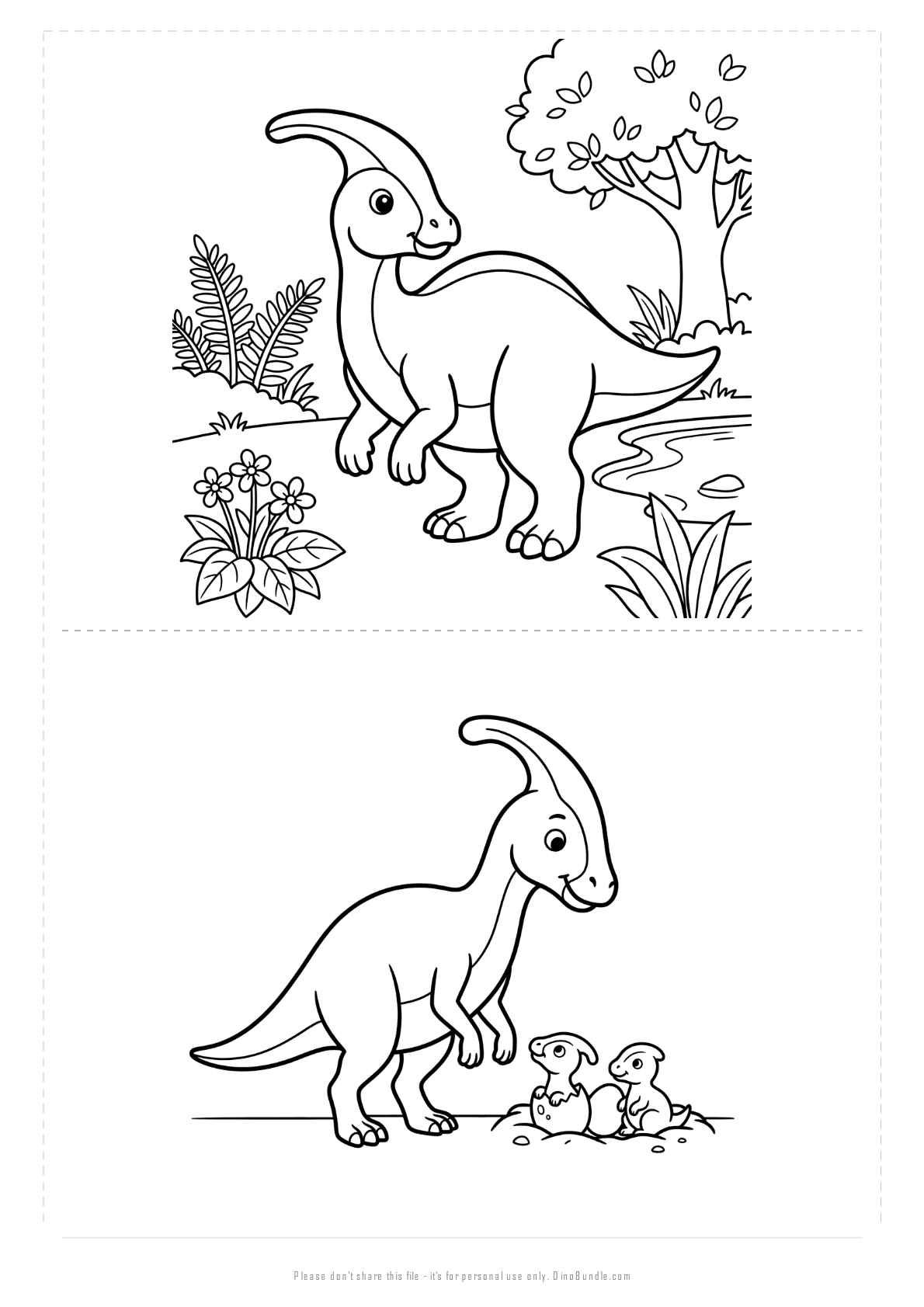 Parasaurolophus printable page 5