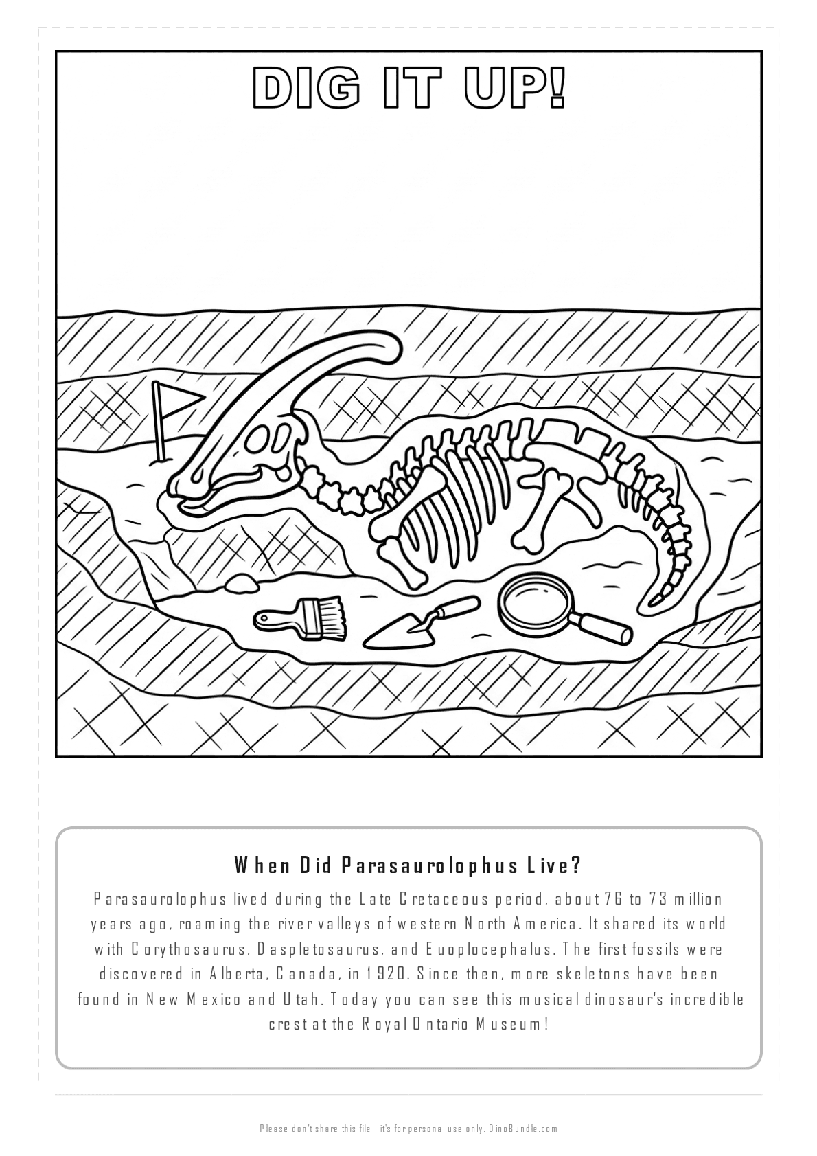 Parasaurolophus printable page 6