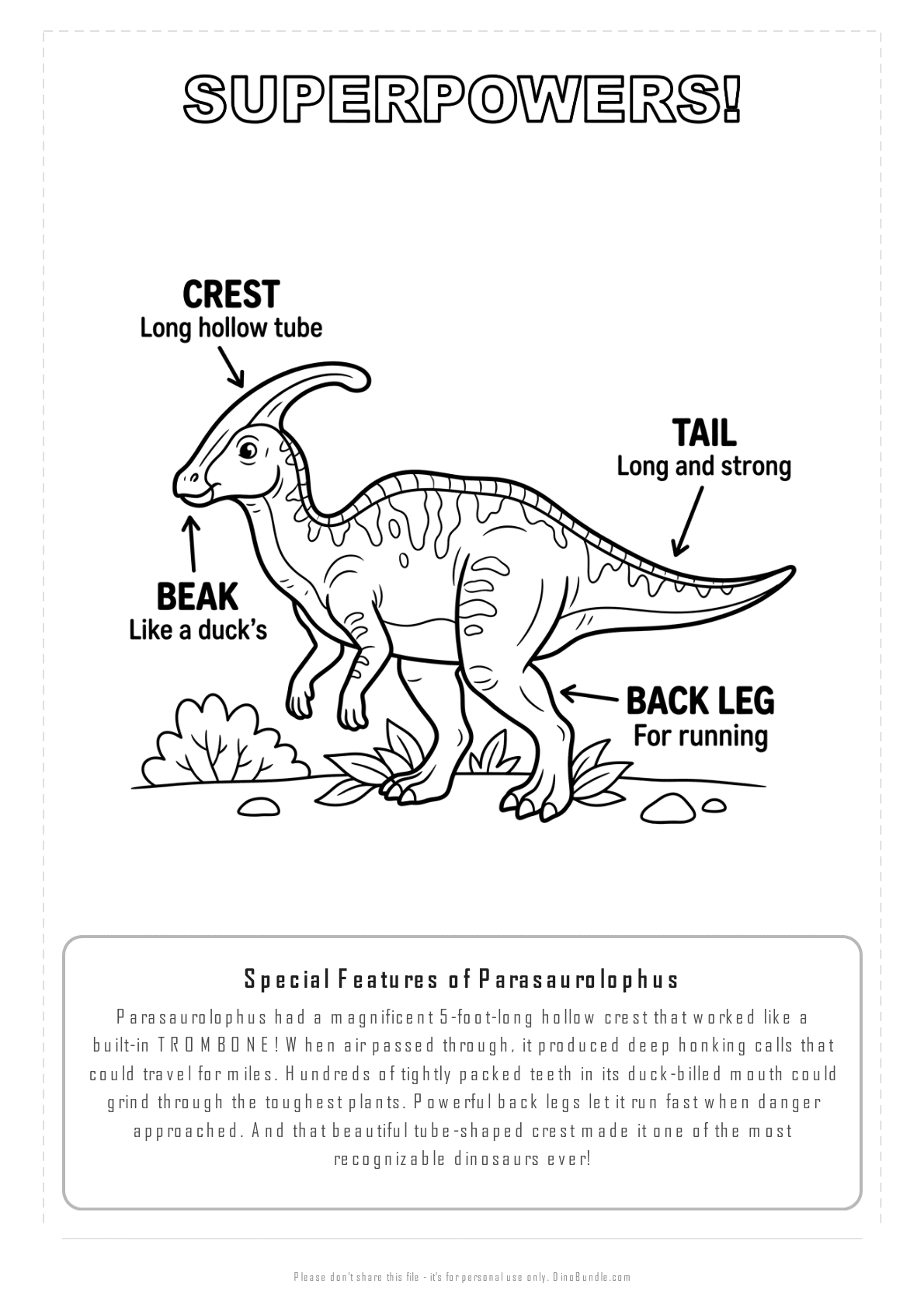 Parasaurolophus printable page 7