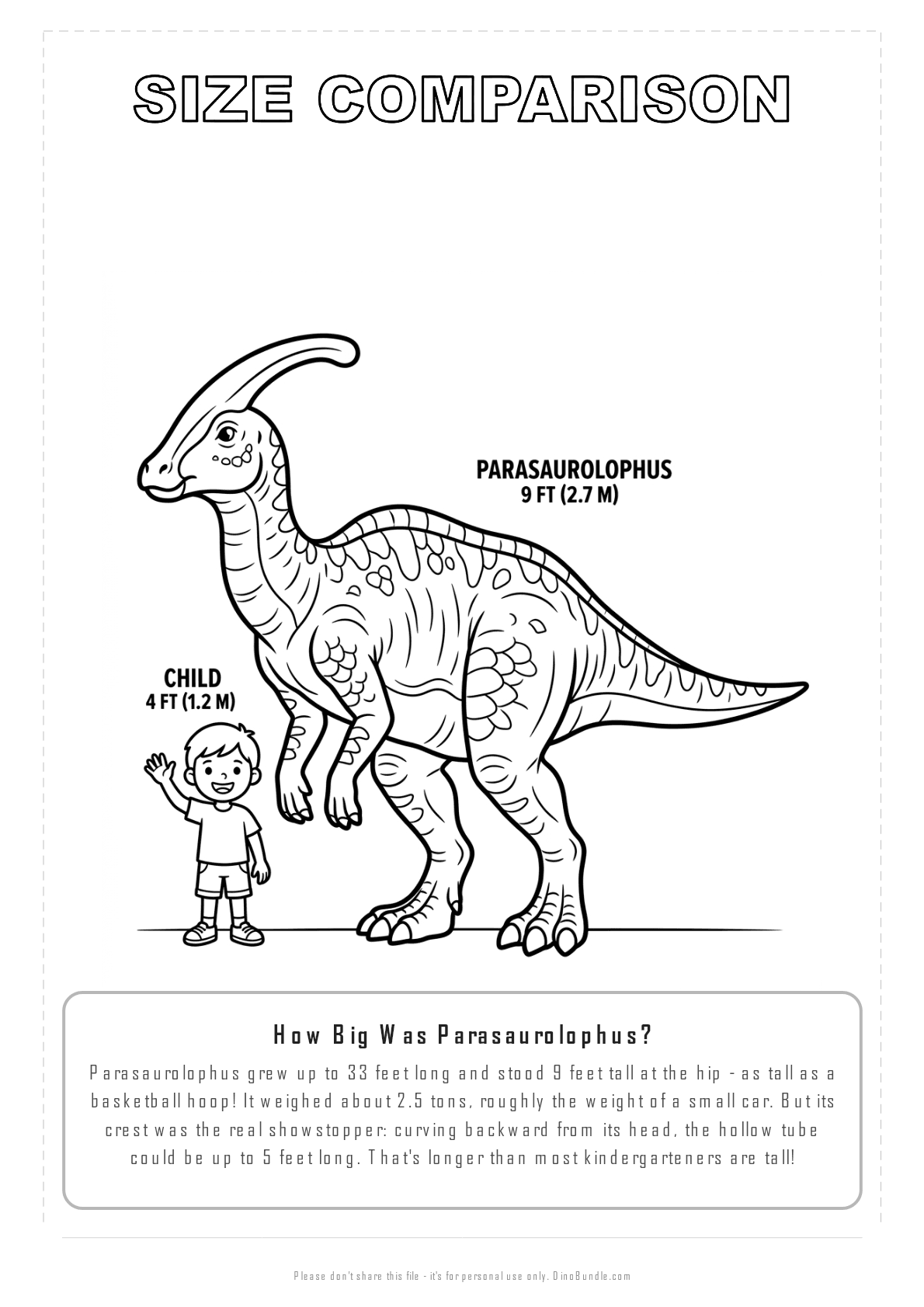 Parasaurolophus printable page 8