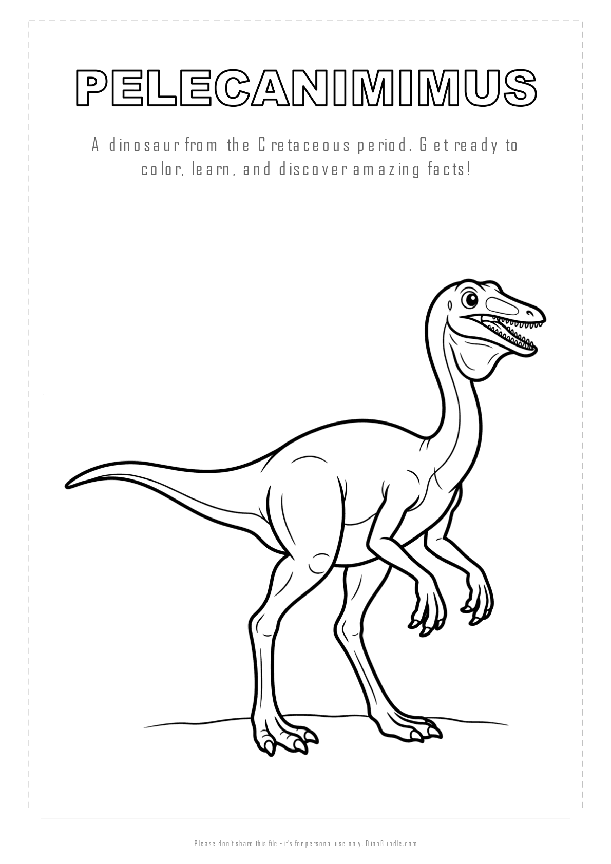 Pelecanimimus printable page 1