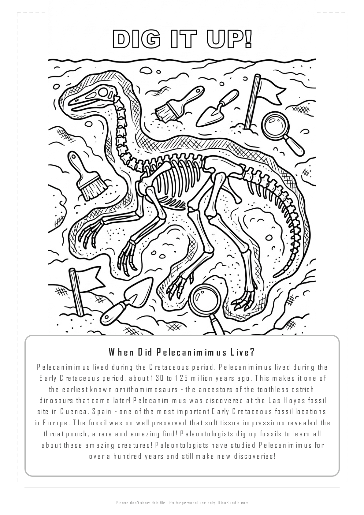 Pelecanimimus printable page 6