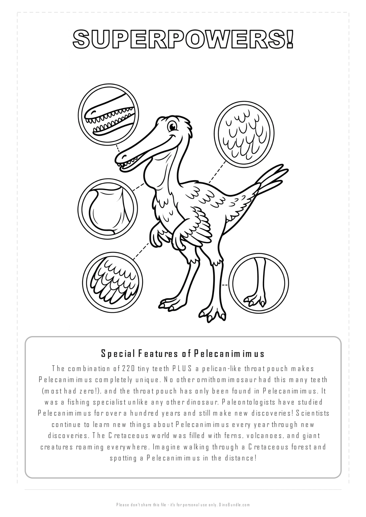 Pelecanimimus printable page 7