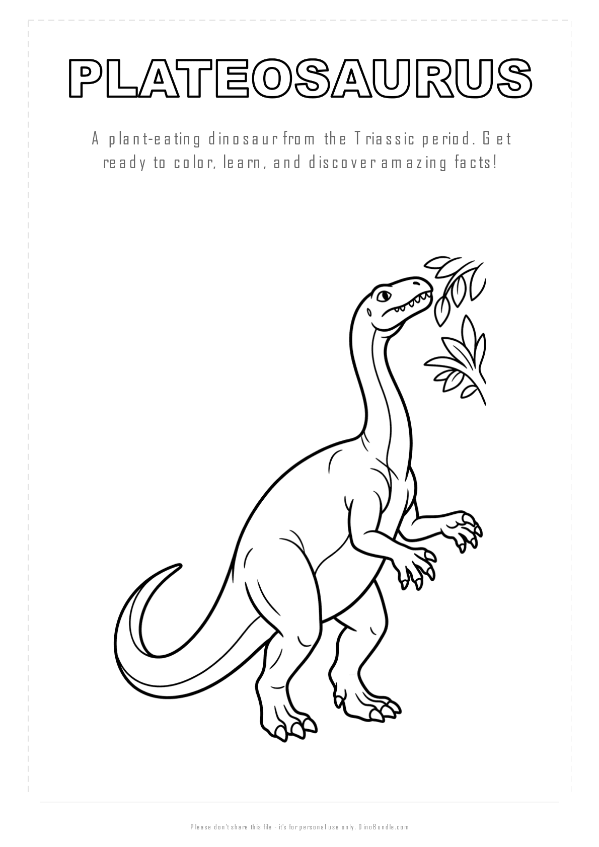 Plateosaurus printable page 1