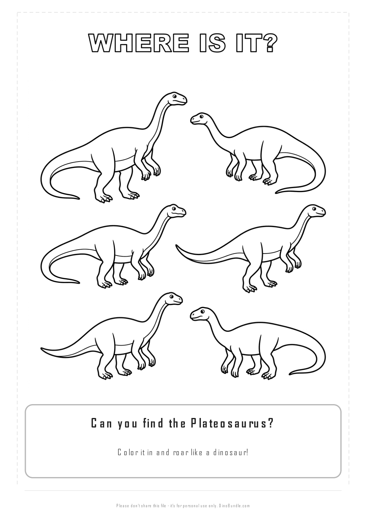 Plateosaurus printable page 3