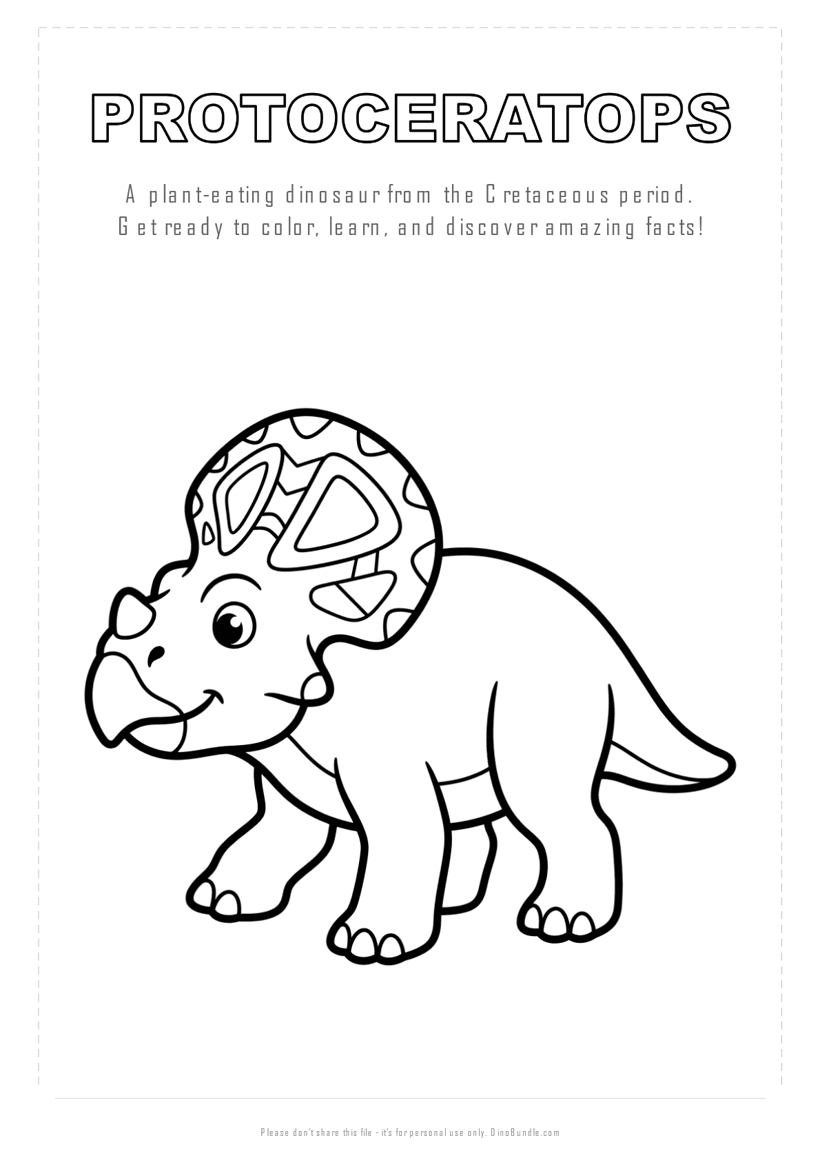Protoceratops printable page 1