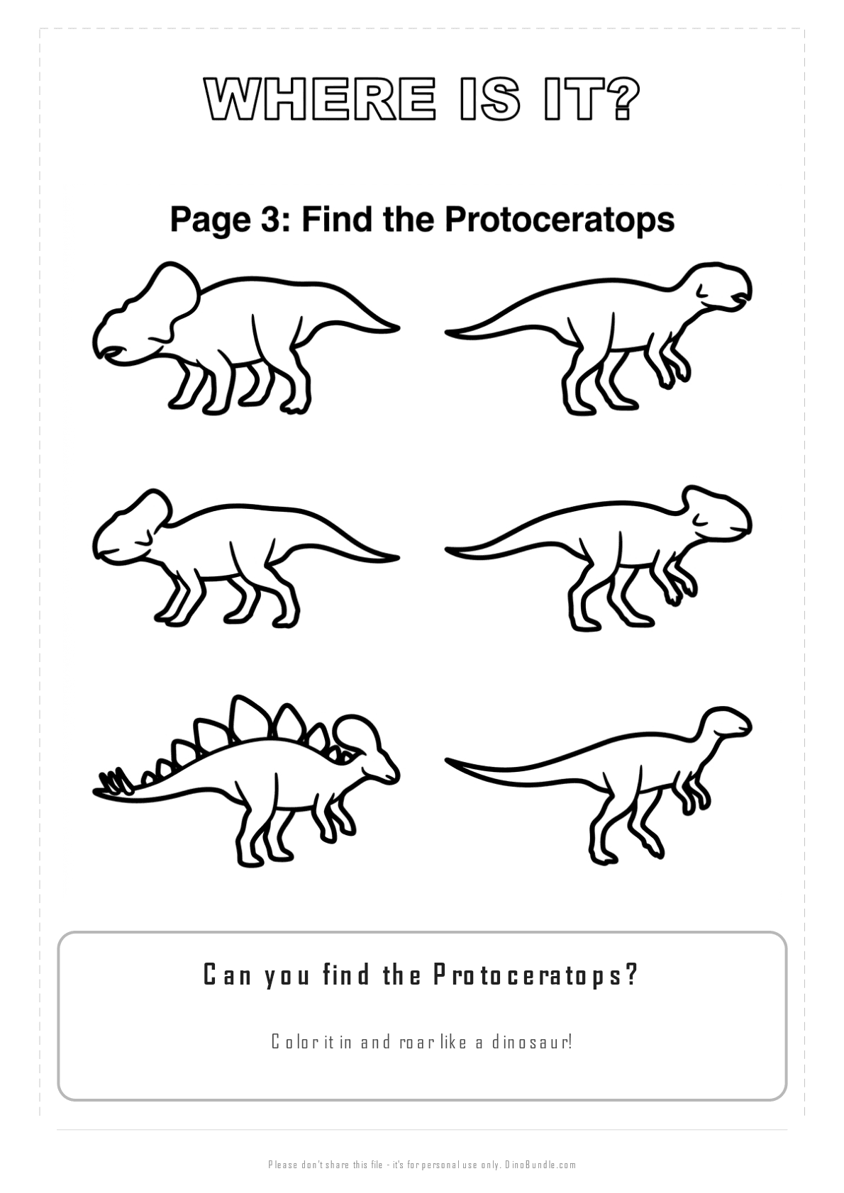 Protoceratops printable page 3