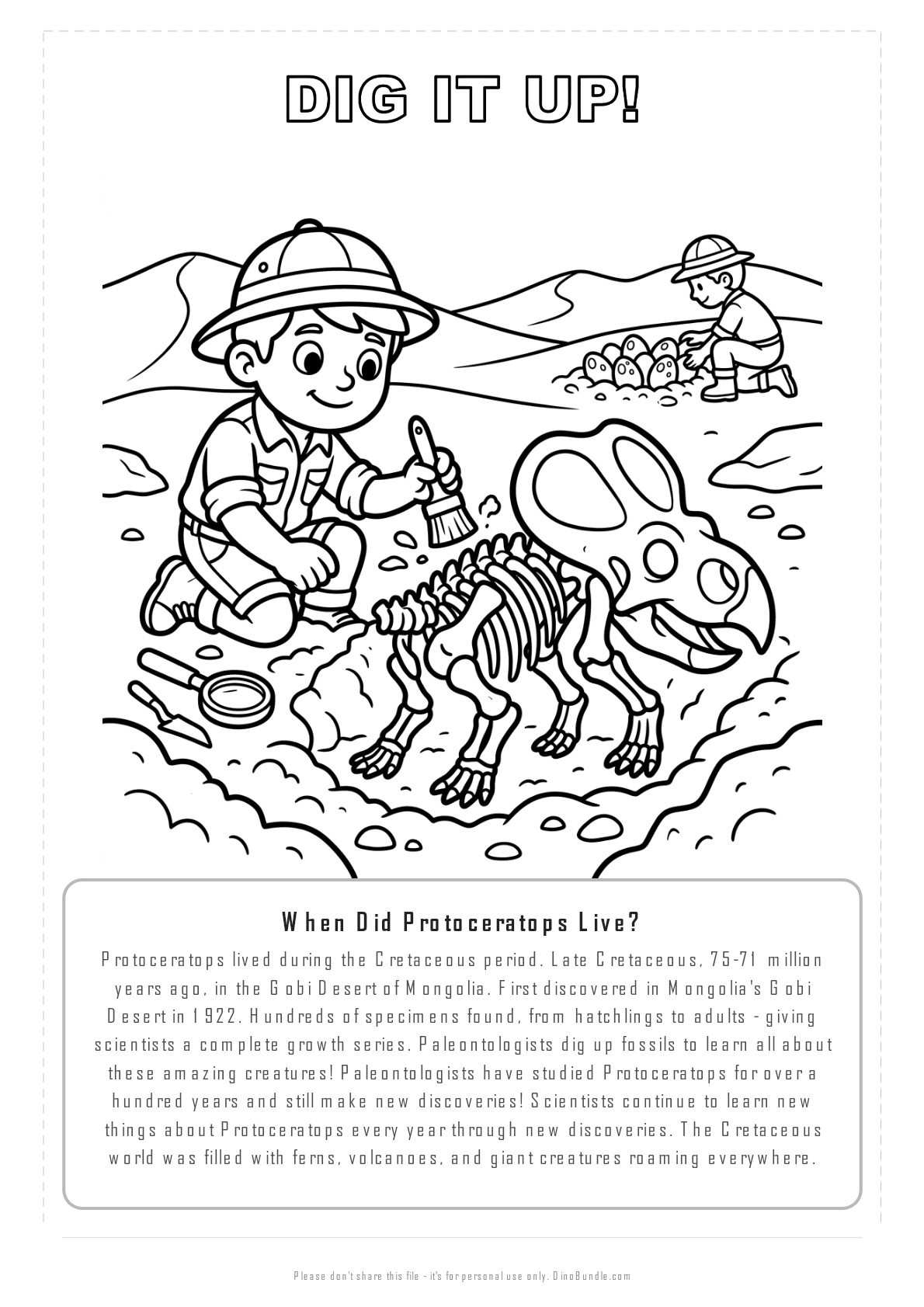 Protoceratops printable page 6