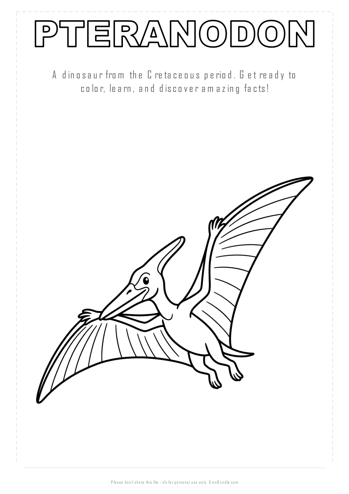 Pteranodon printable page 1