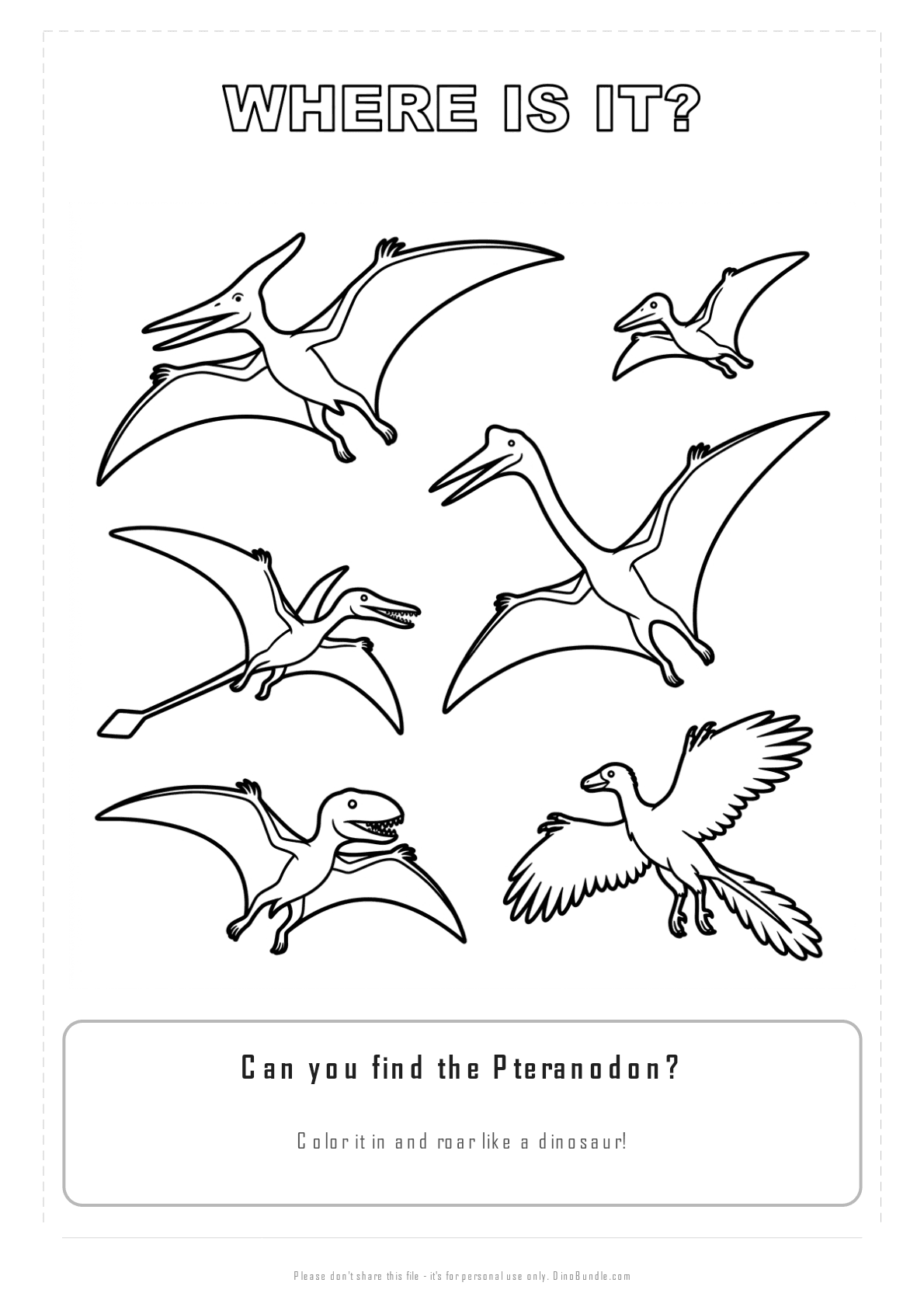 Pteranodon printable page 3