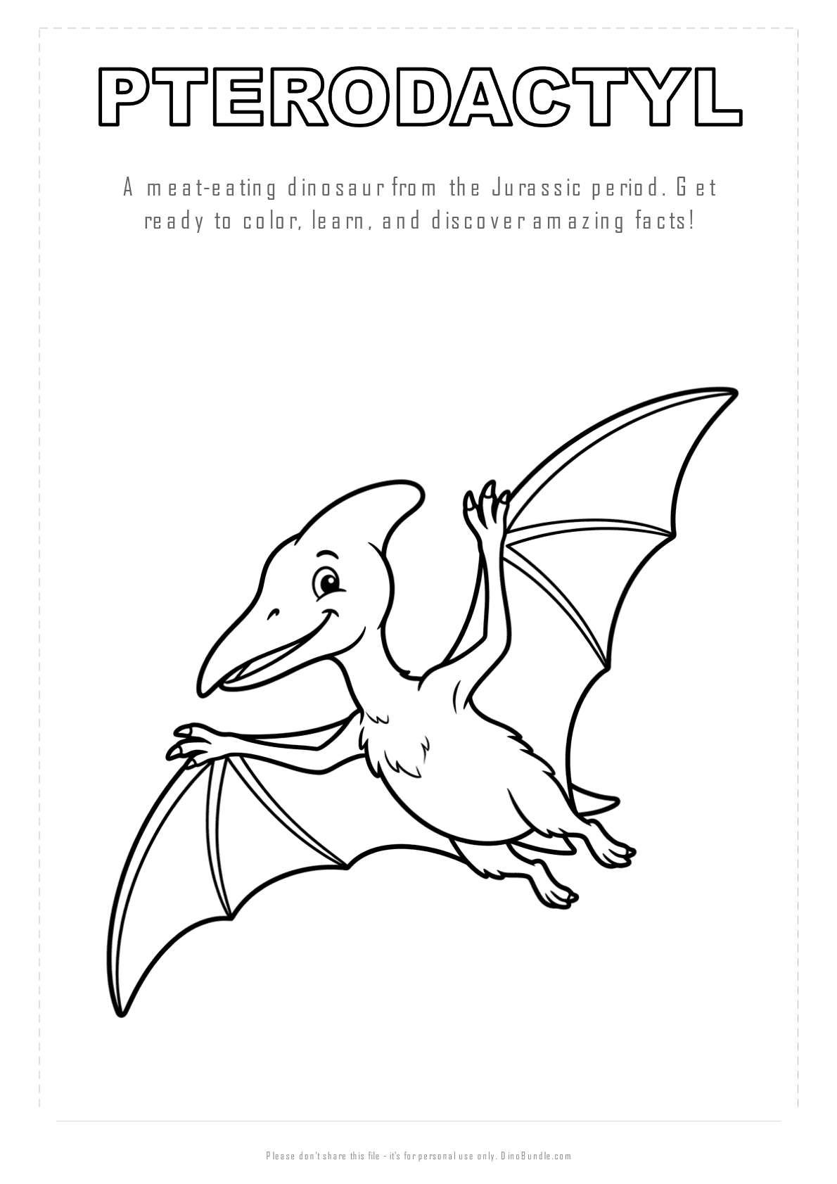 Pterodactyl printable page 1