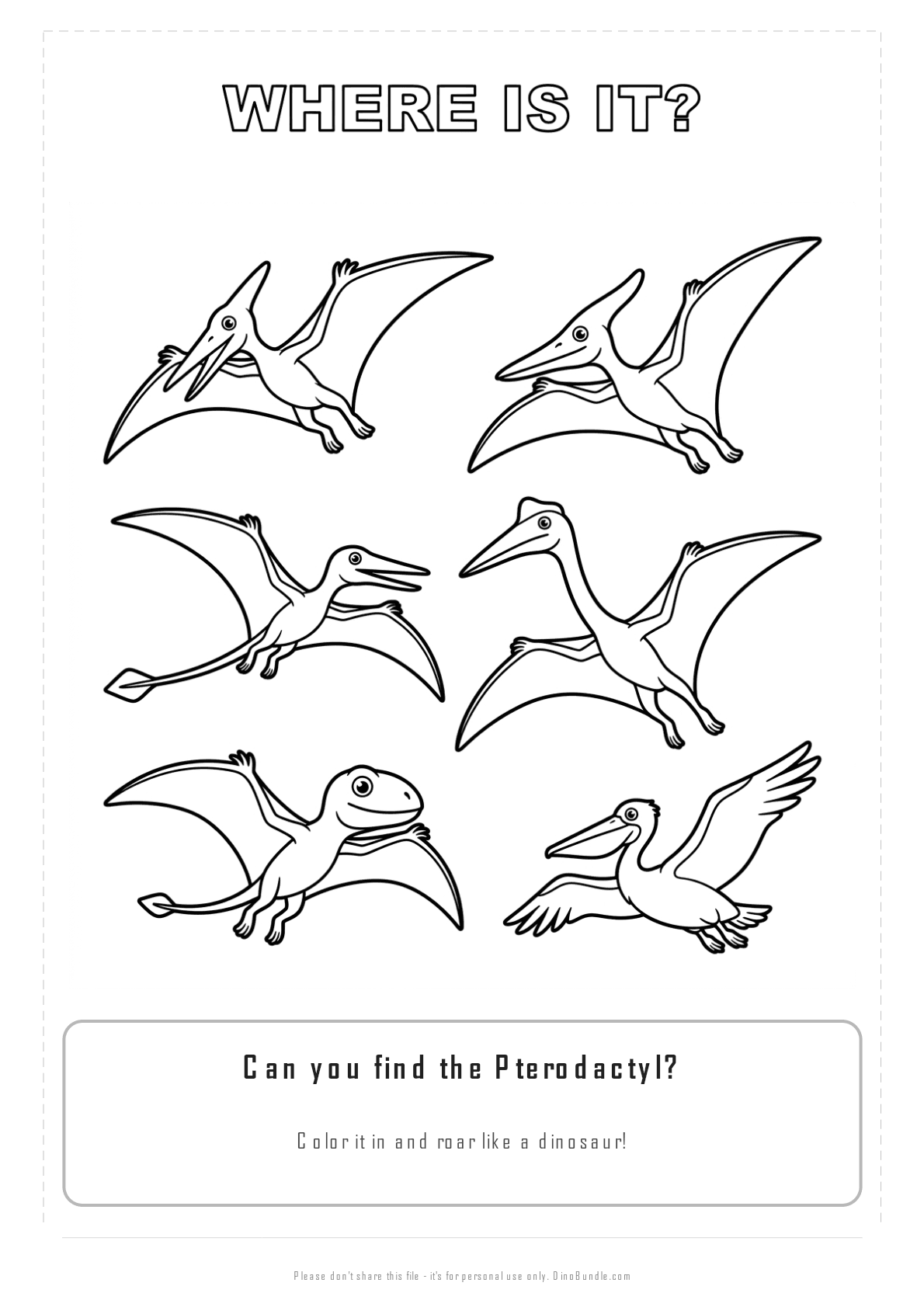 Pterodactyl printable page 3