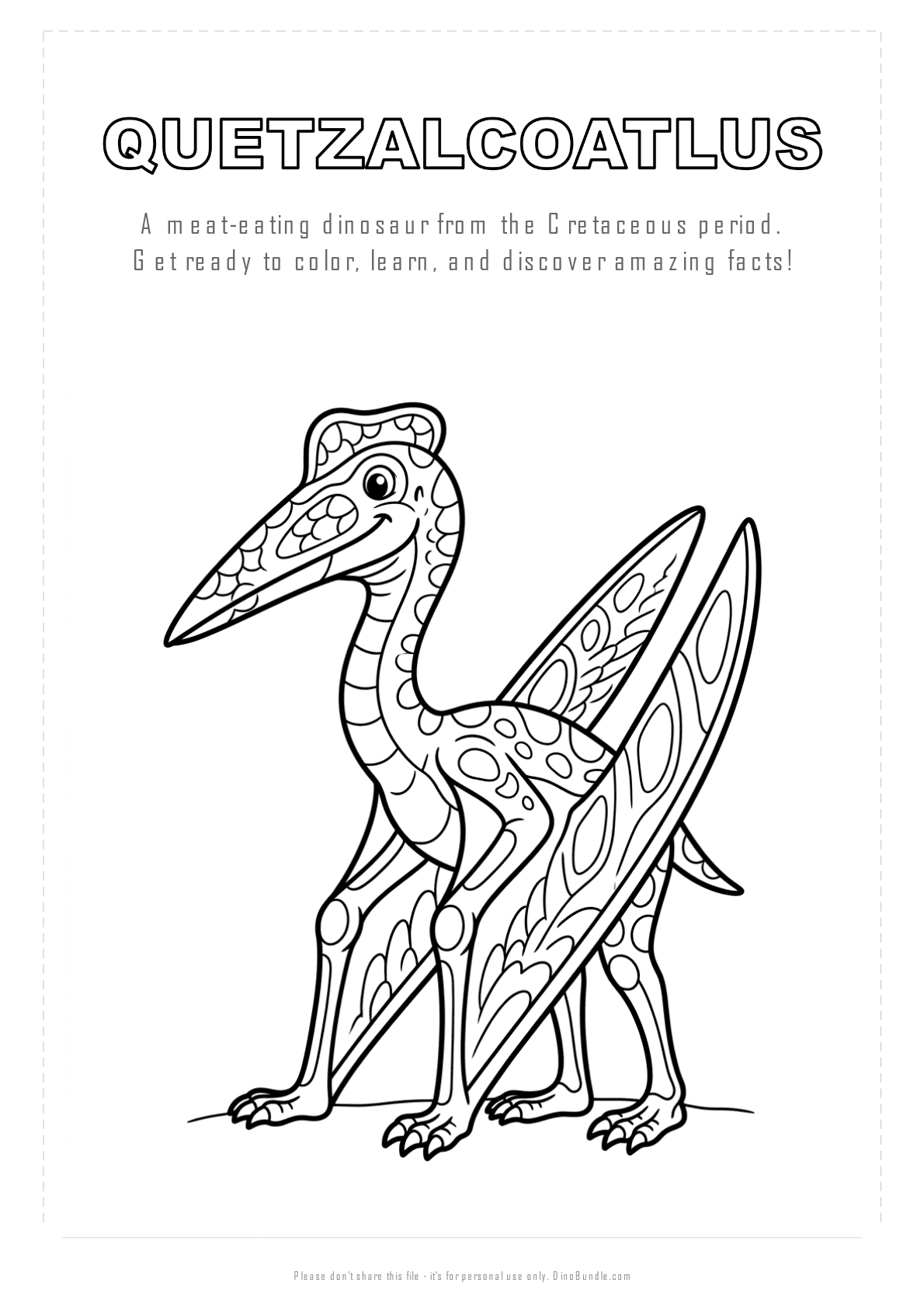 Quetzalcoatlus printable page 1