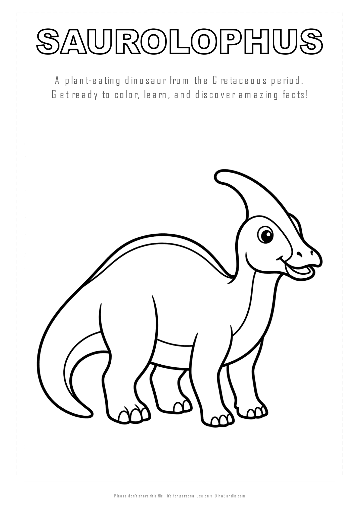 Saurolophus printable page 1