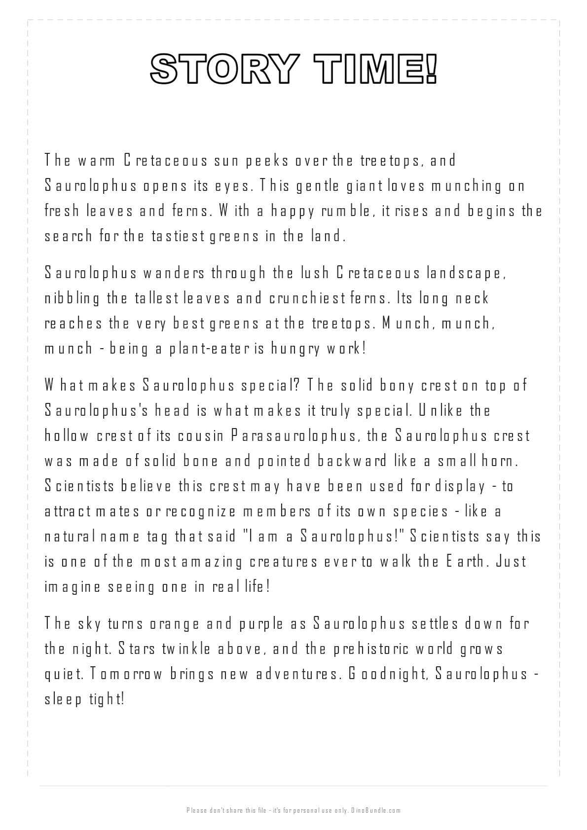Saurolophus printable page 4