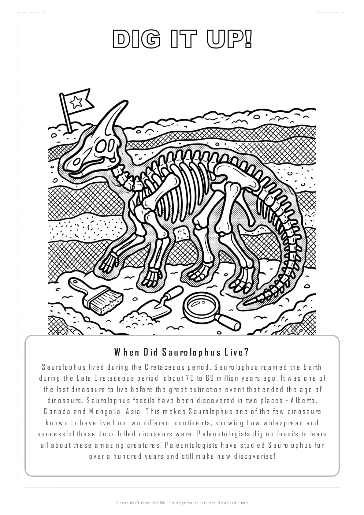 Saurolophus printable page 6