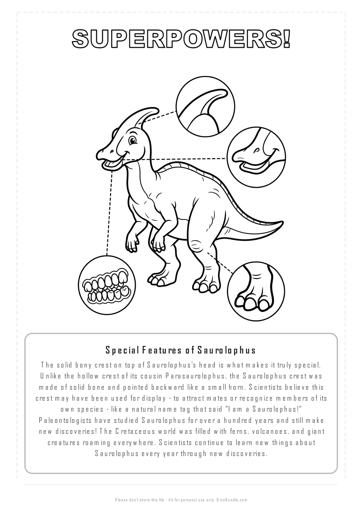 Saurolophus printable page 7