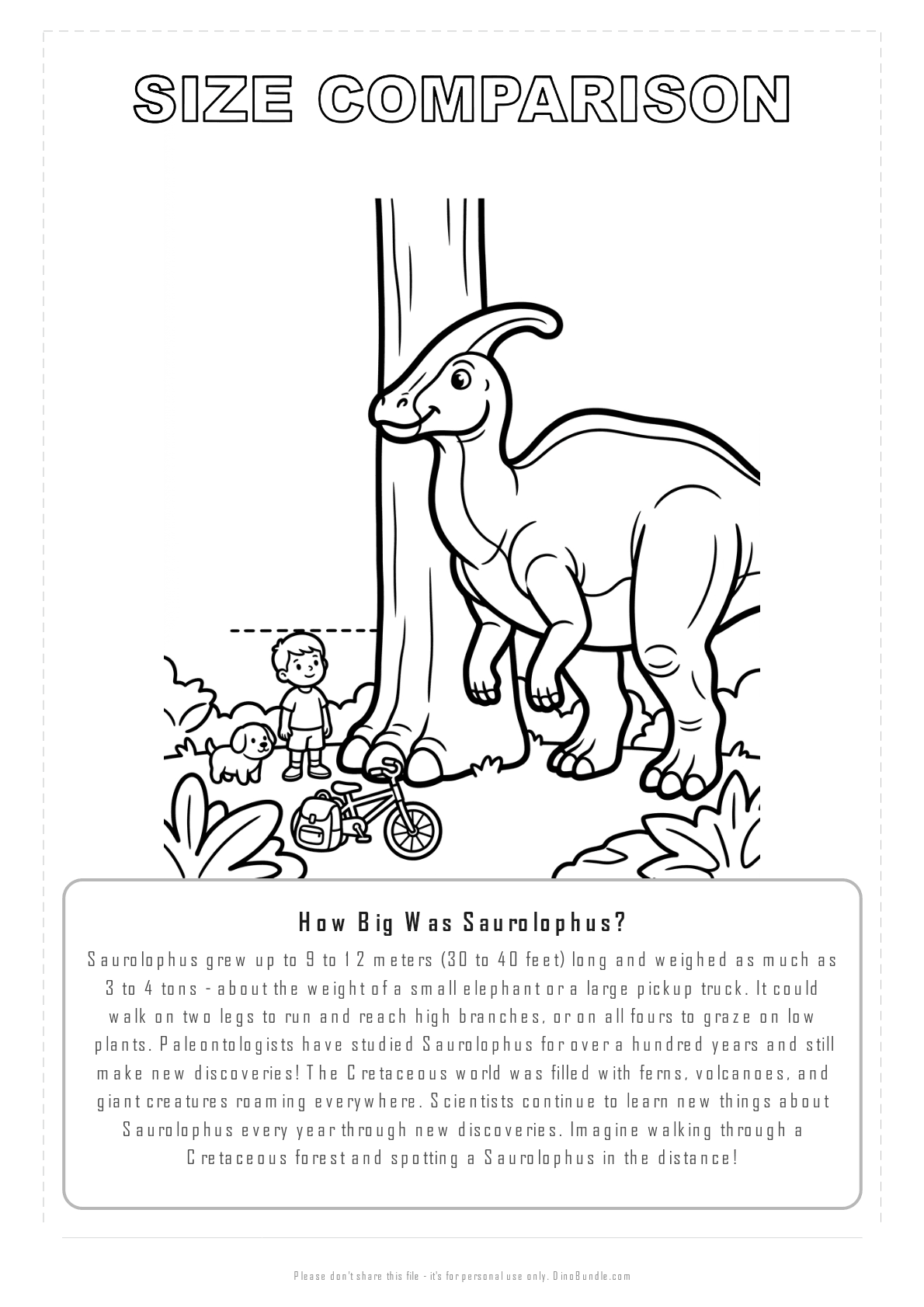 Saurolophus printable page 8