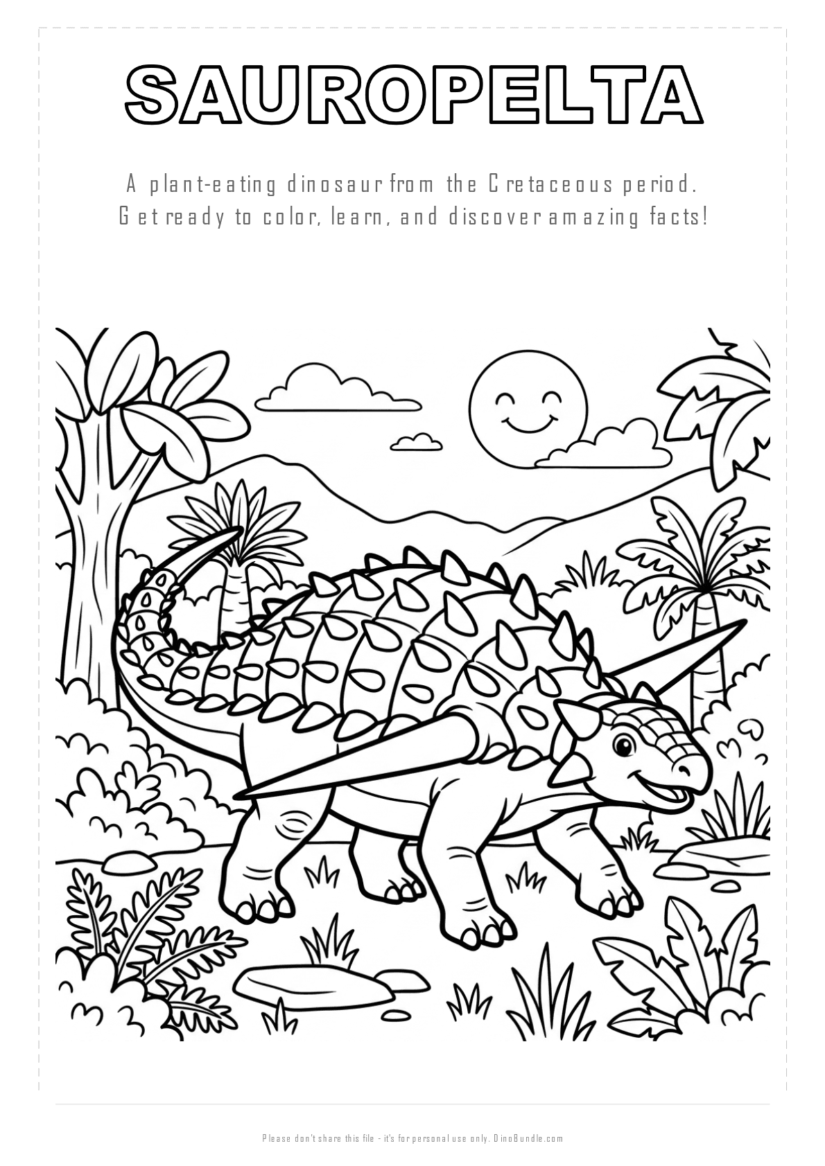 Sauropelta printable page 1