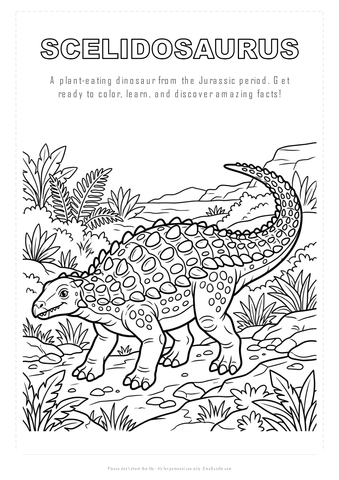 Scelidosaurus printable page 1