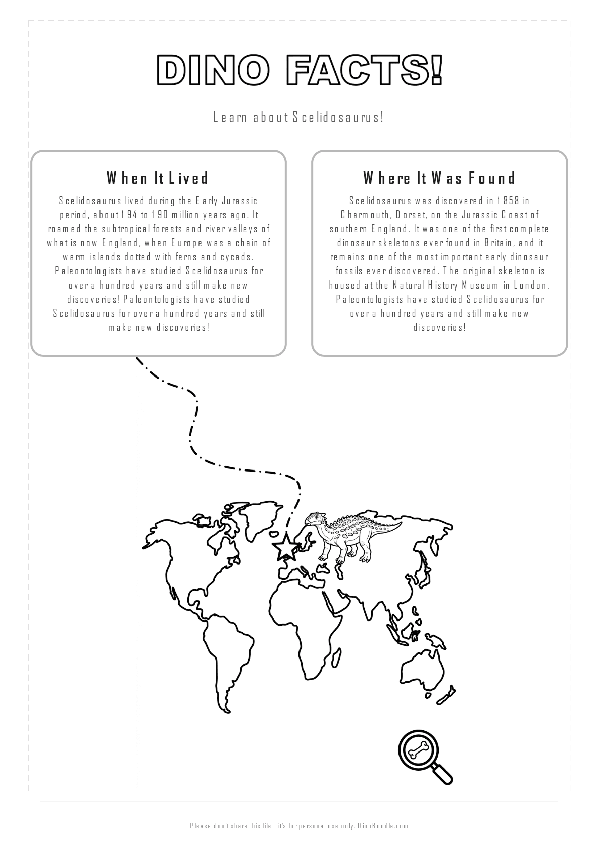 Scelidosaurus printable page 2