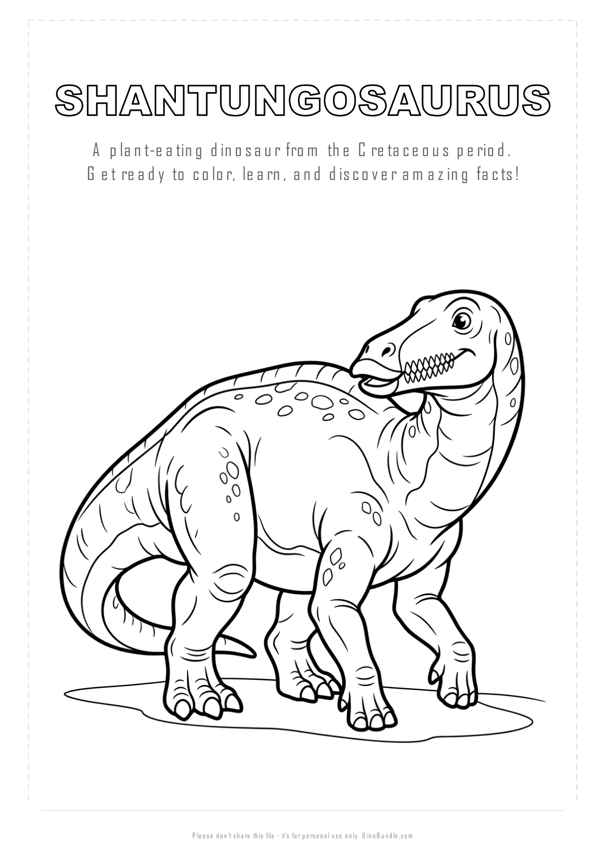 Shantungosaurus printable page 1