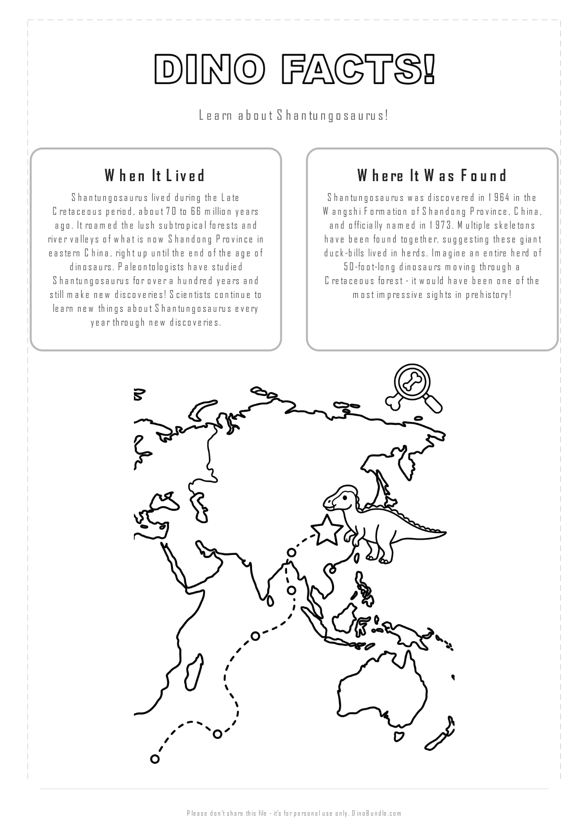 Shantungosaurus printable page 2