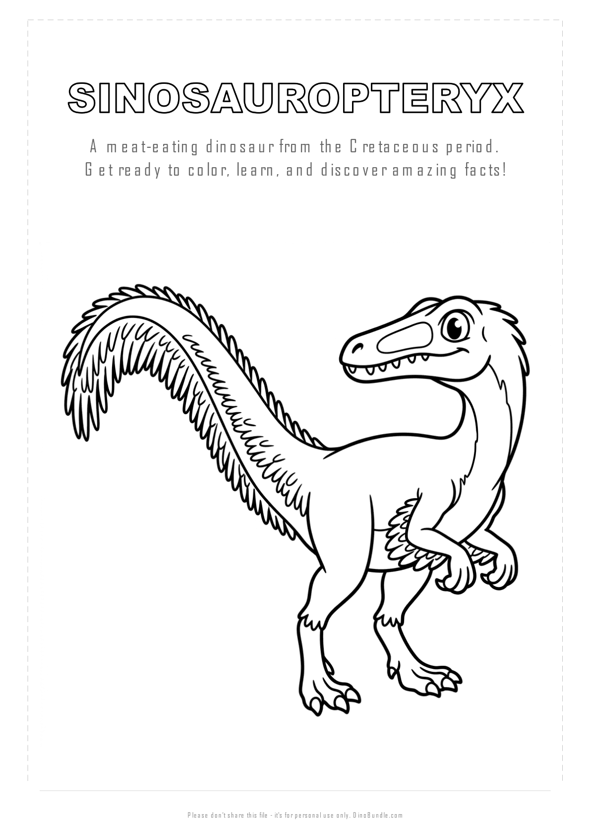 Sinosauropteryx printable page 1