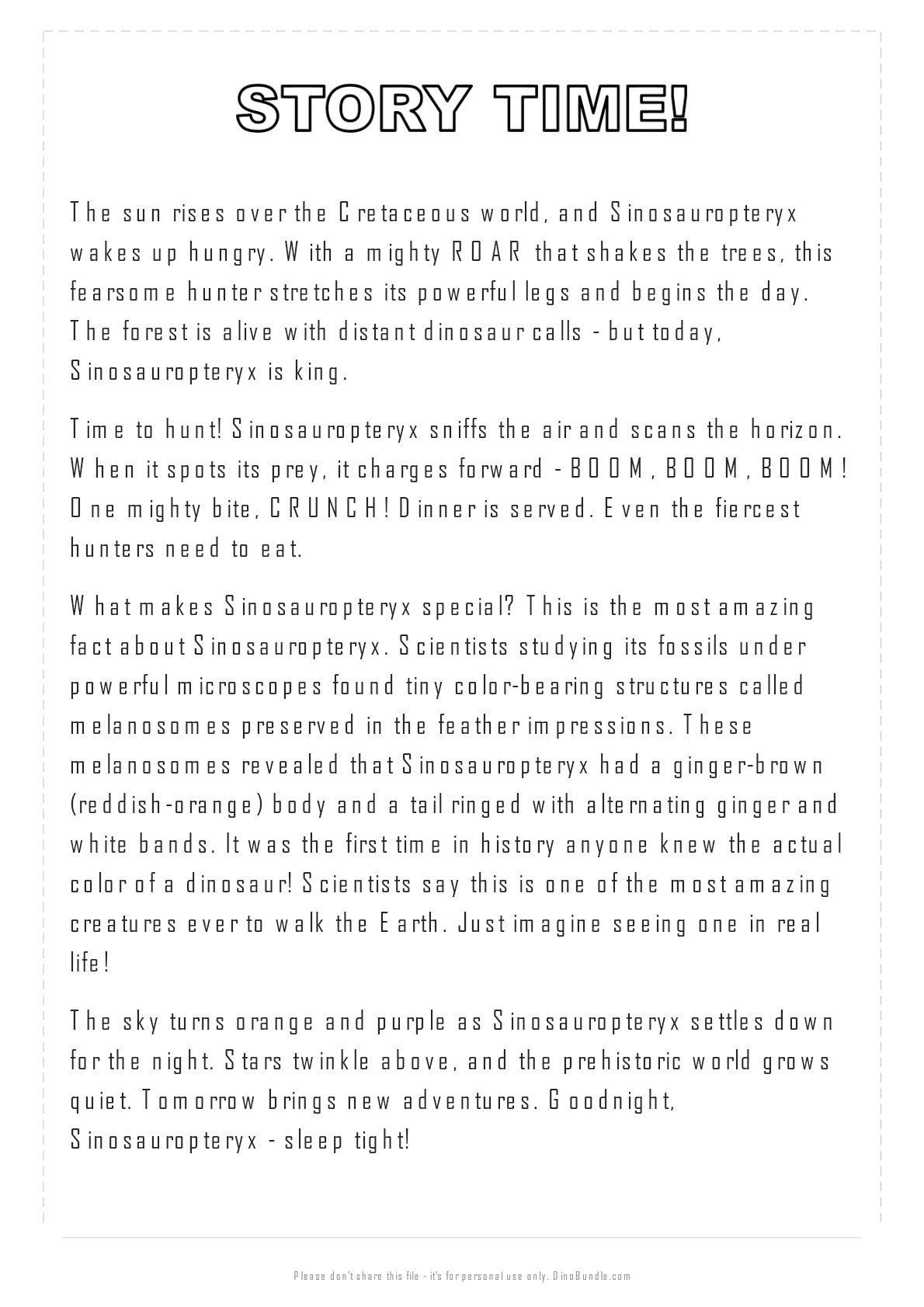 Sinosauropteryx printable page 4