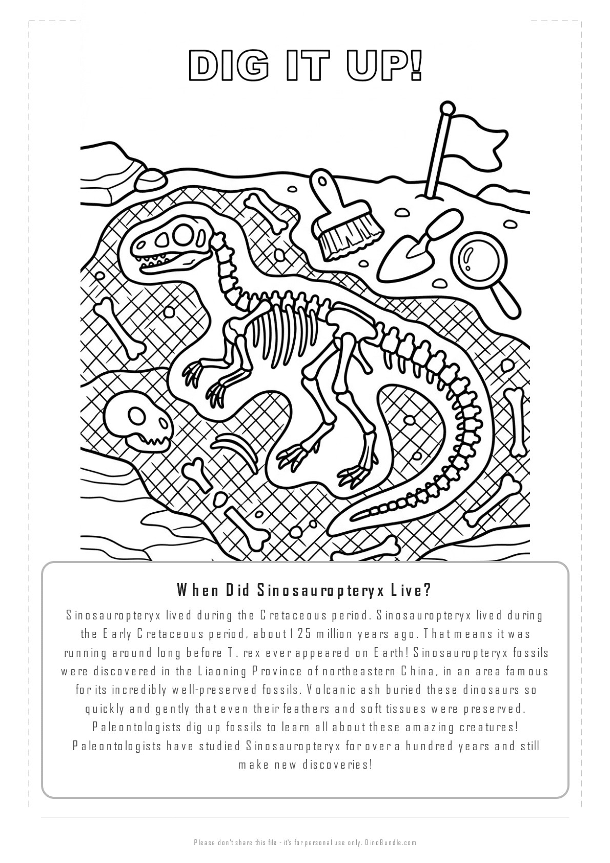 Sinosauropteryx printable page 6