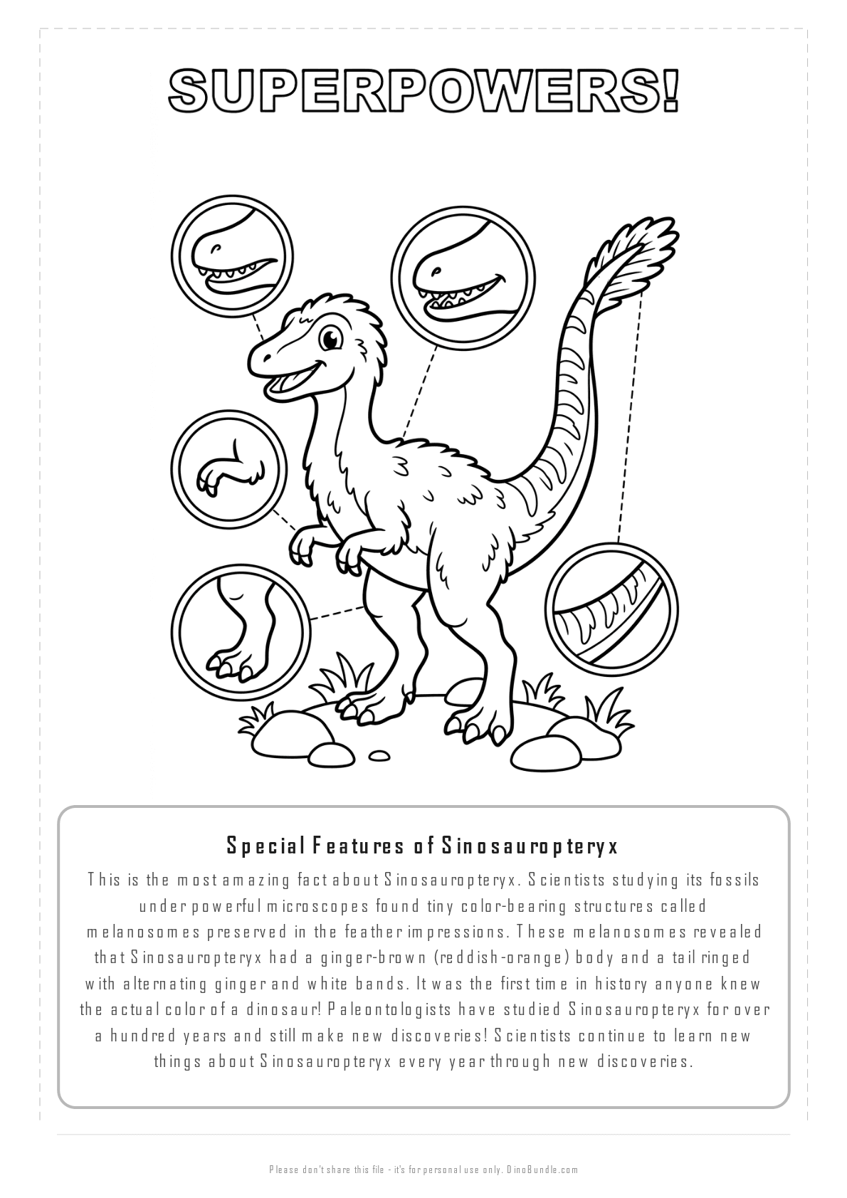 Sinosauropteryx printable page 7