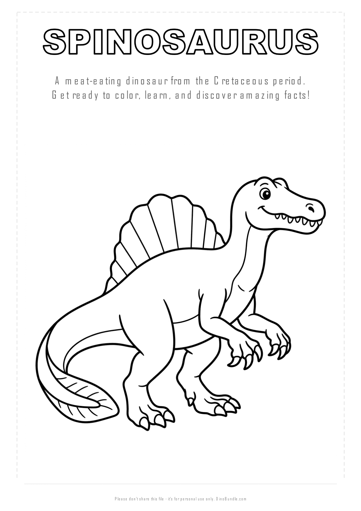 Spinosaurus printable page 1