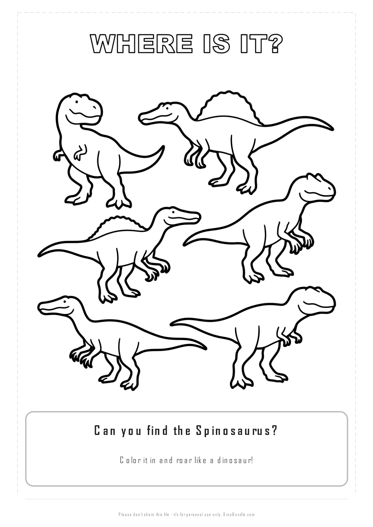 Spinosaurus printable page 3