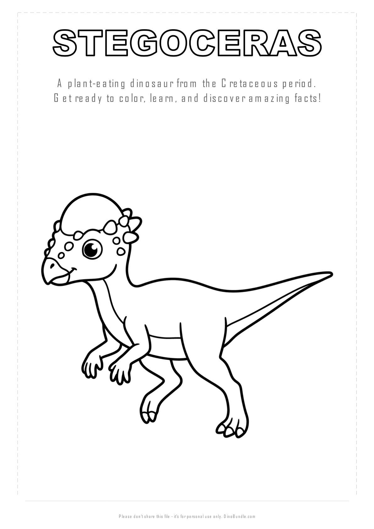 Stegoceras printable page 1