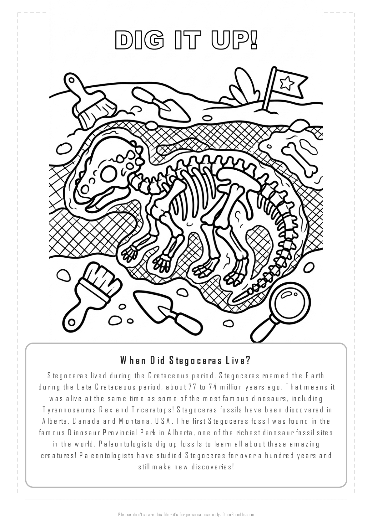 Stegoceras printable page 6