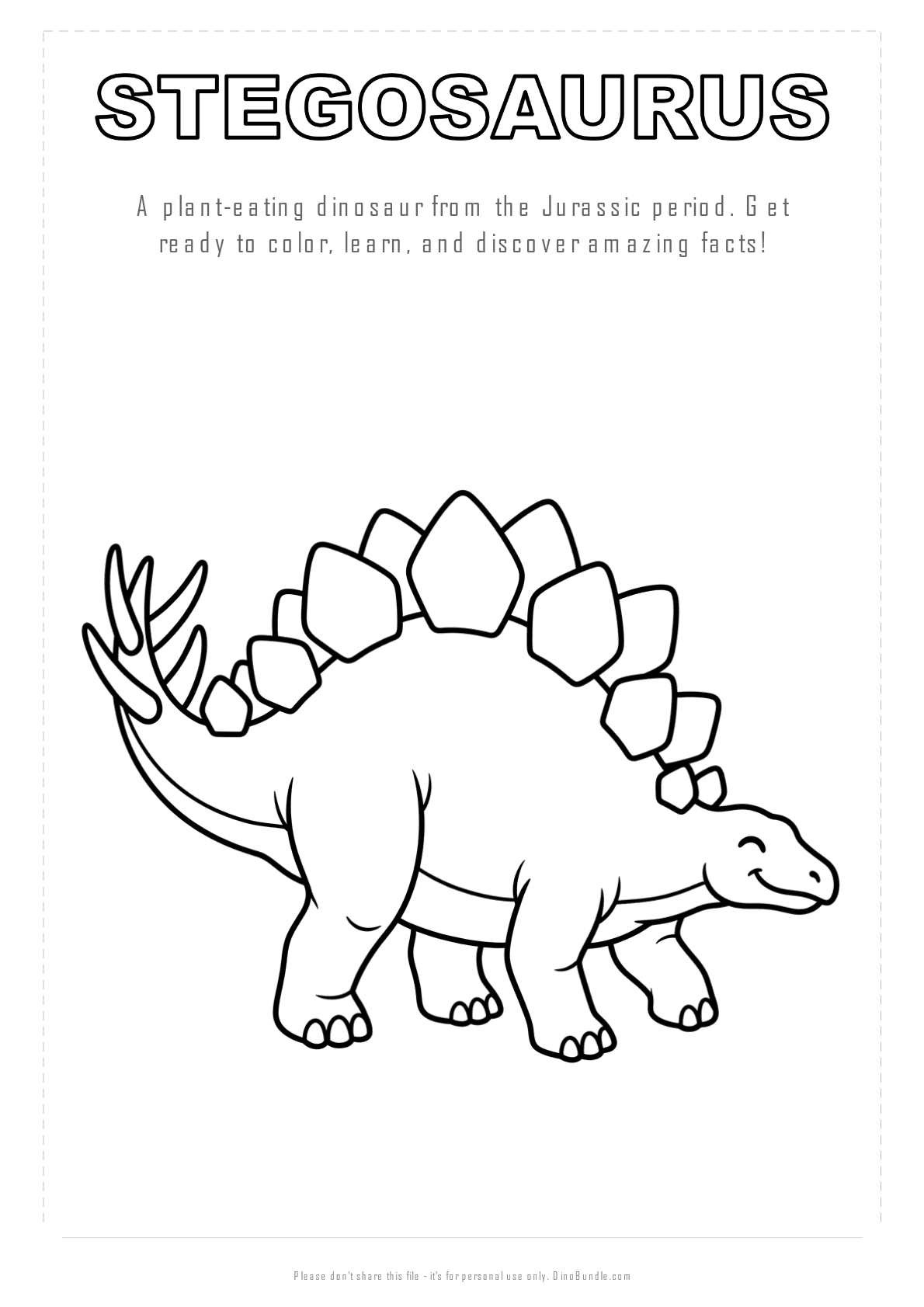 Stegosaurus printable page 1