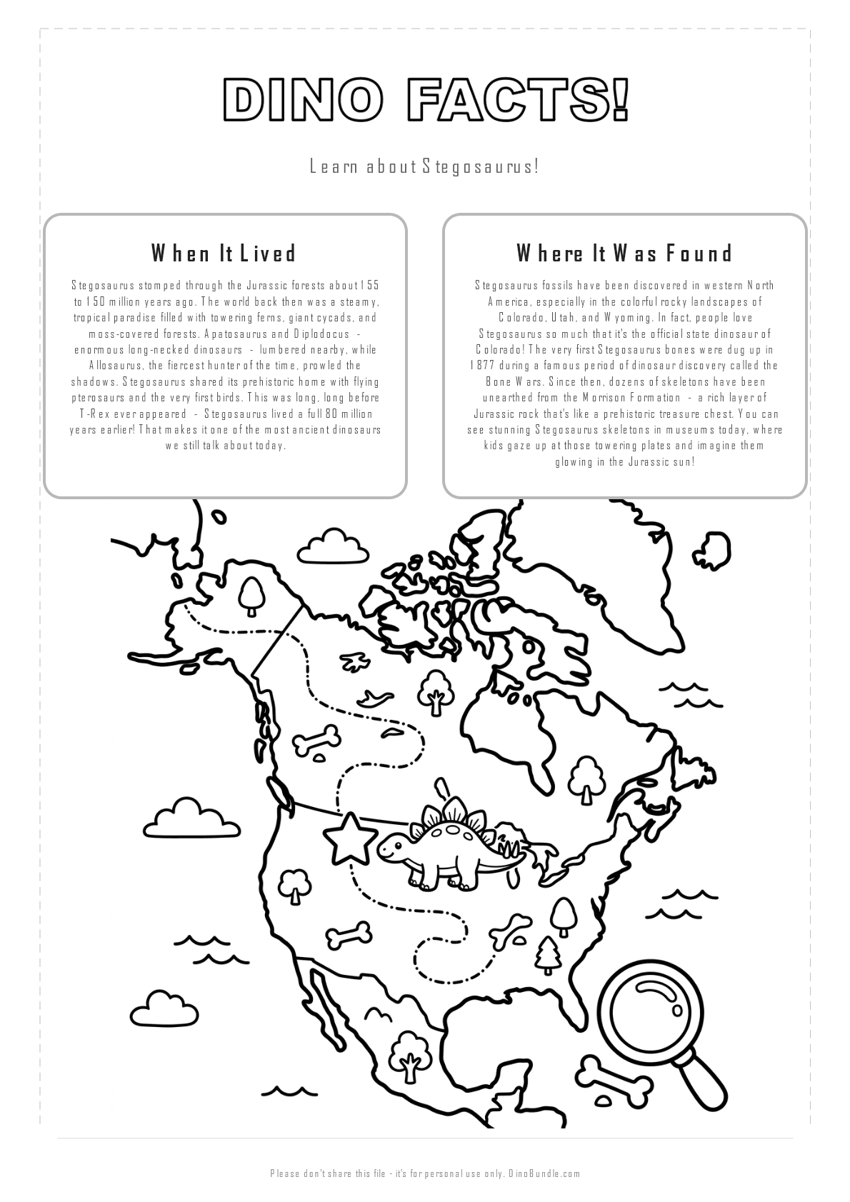 Stegosaurus printable page 2