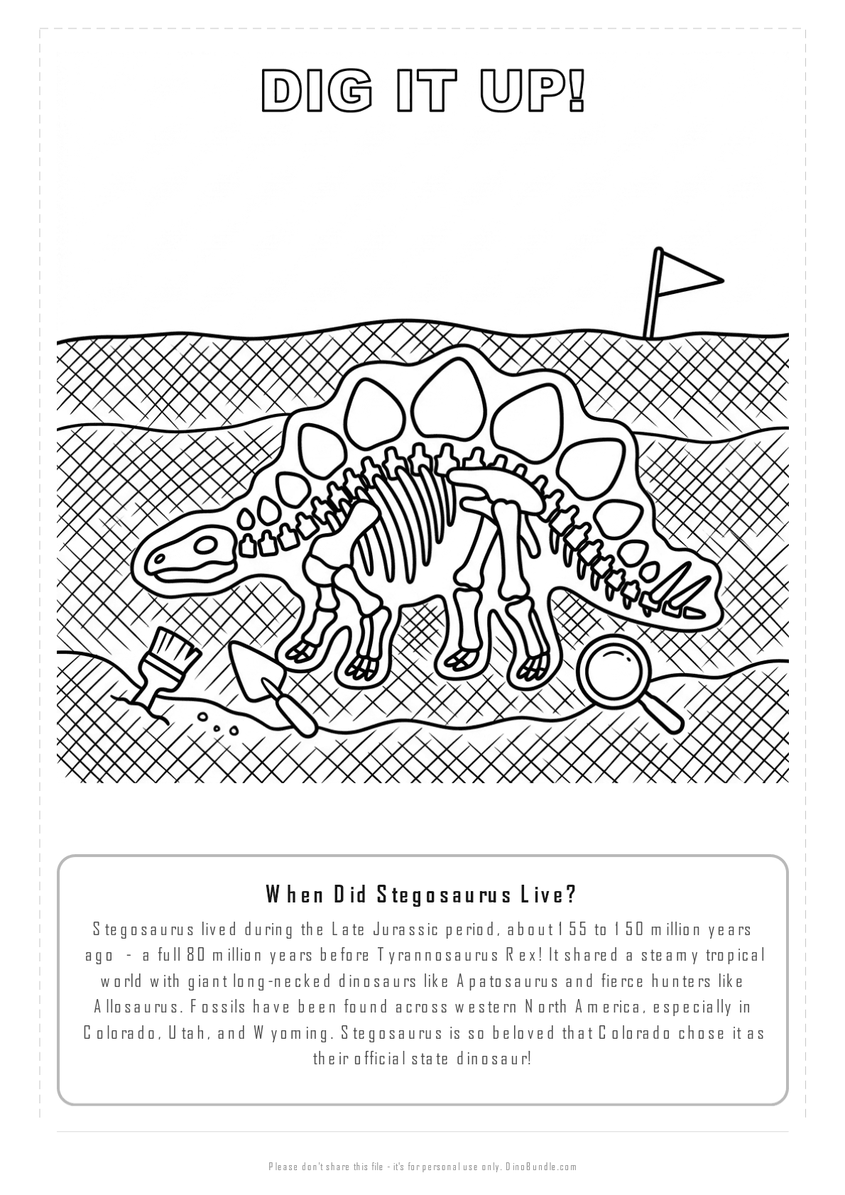 Stegosaurus printable page 6