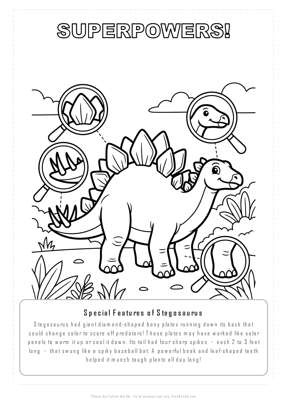 Stegosaurus printable page 7