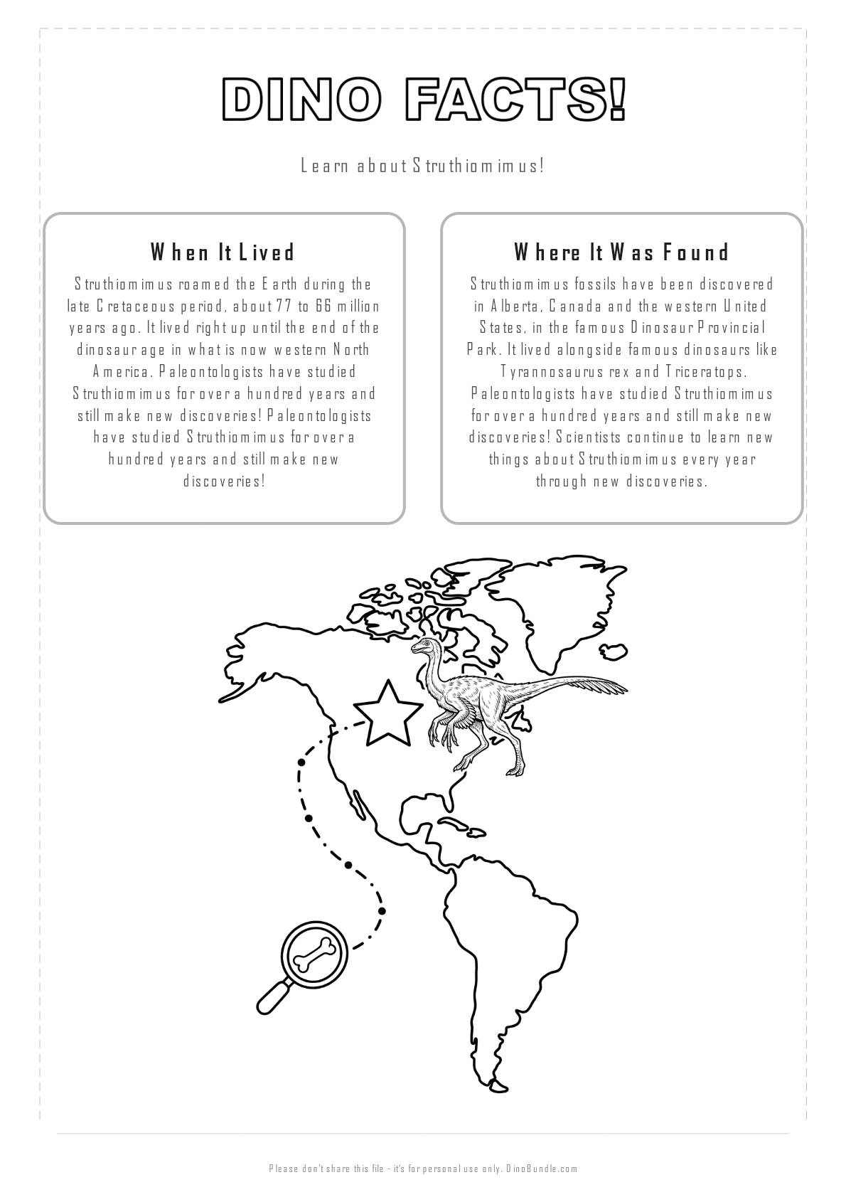 Struthiomimus printable page 2