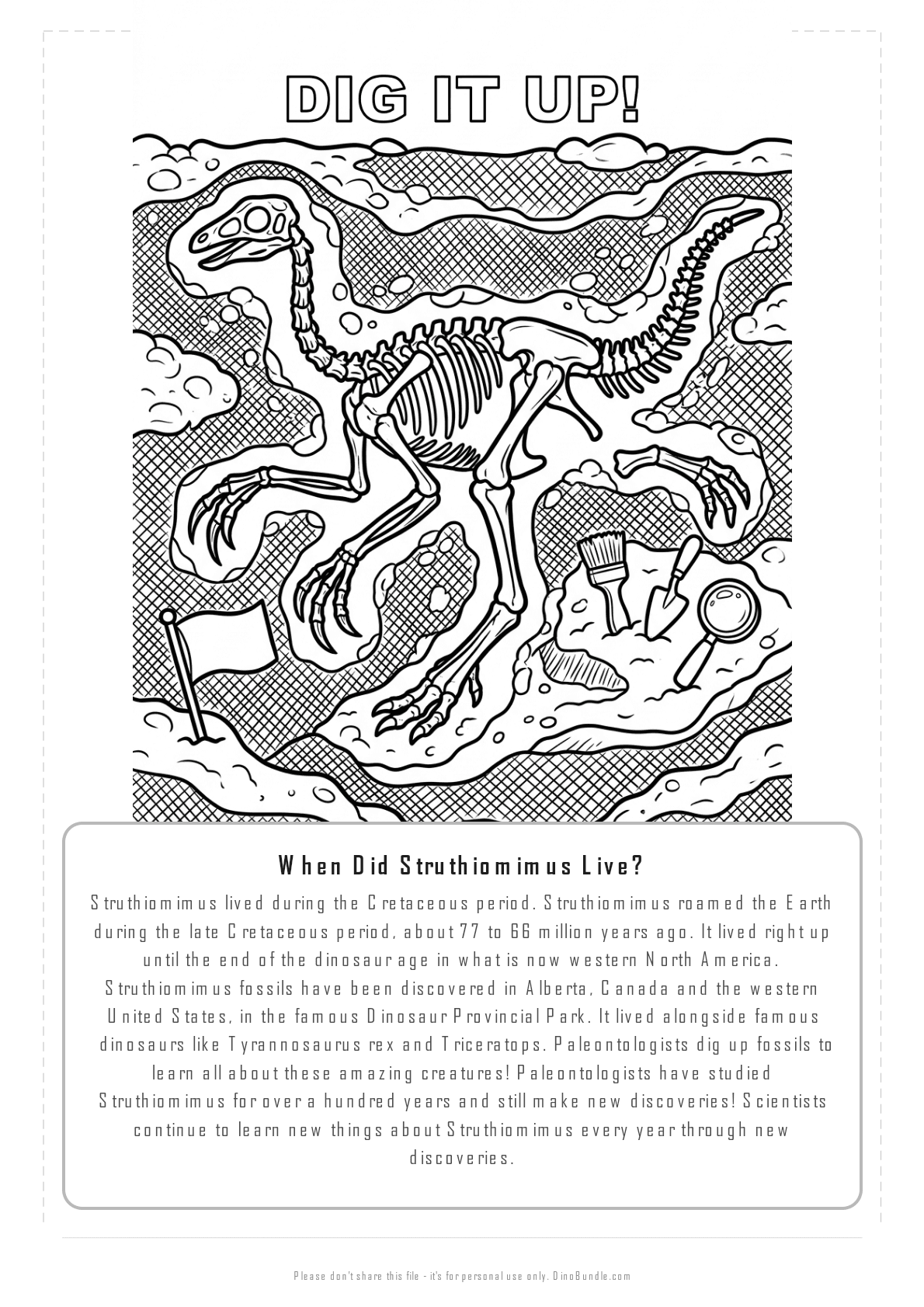 Struthiomimus printable page 6