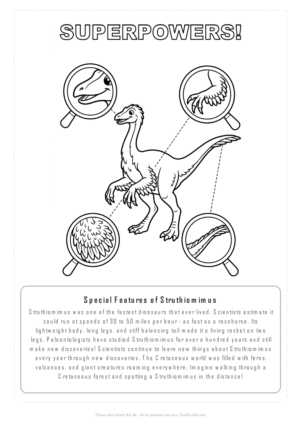 Struthiomimus printable page 7