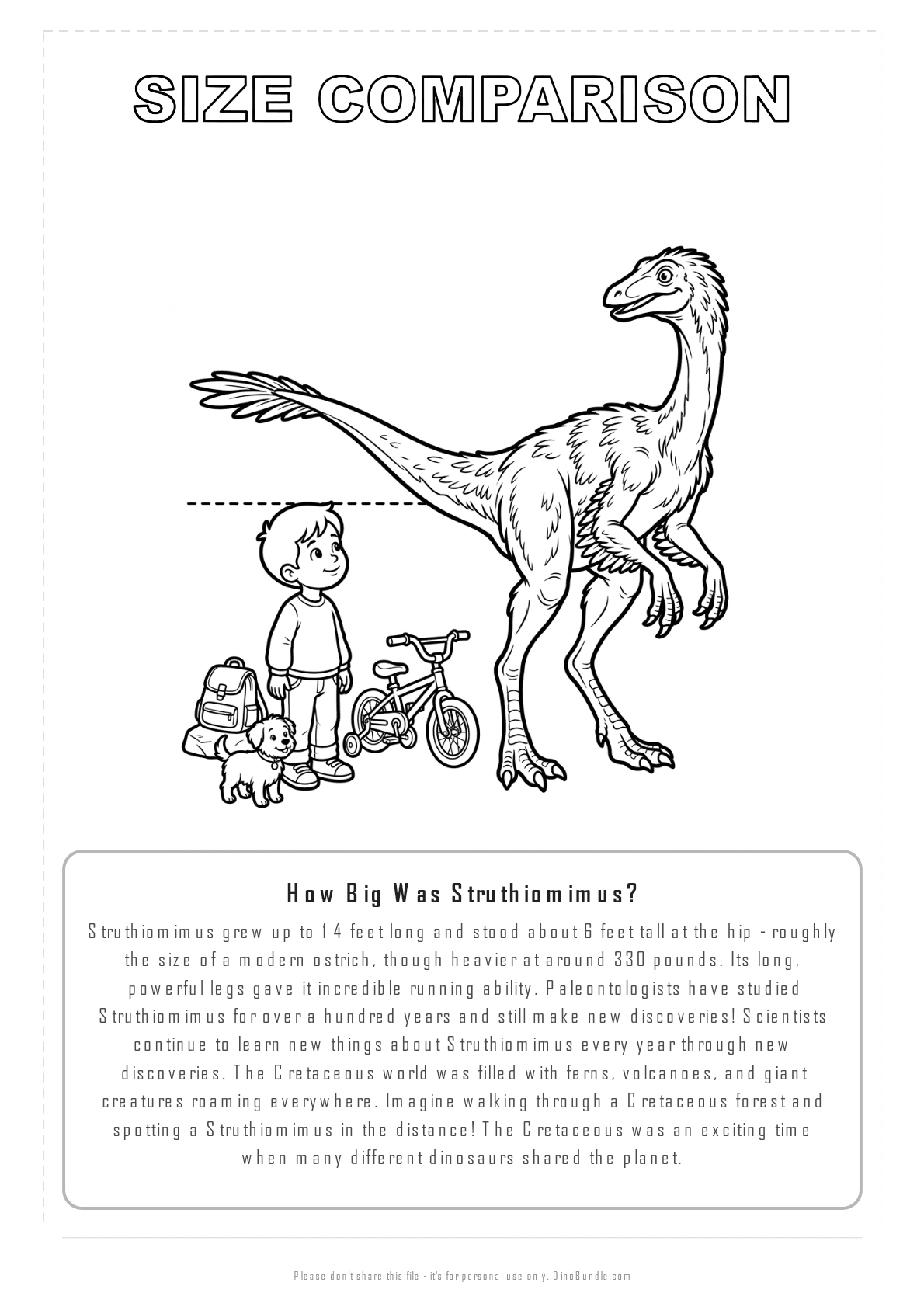 Struthiomimus printable page 8