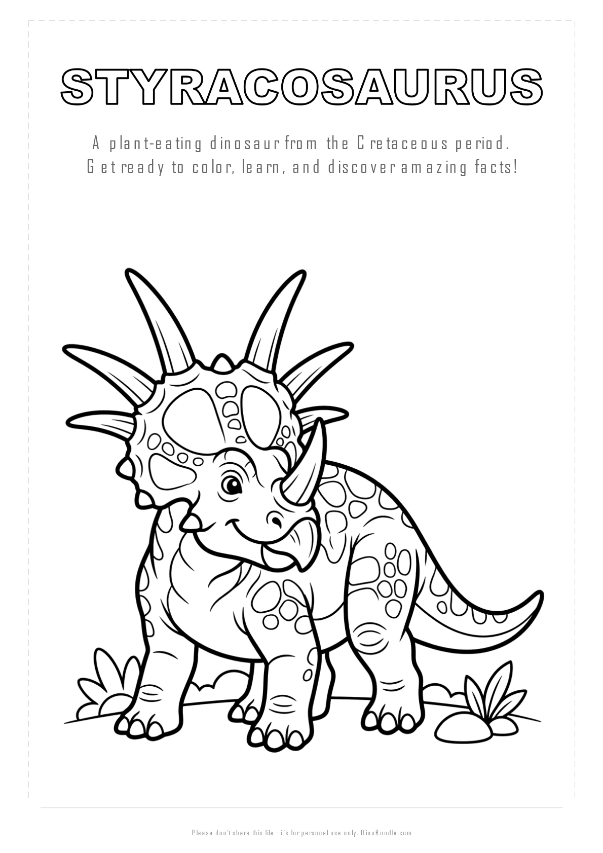 Styracosaurus printable page 1